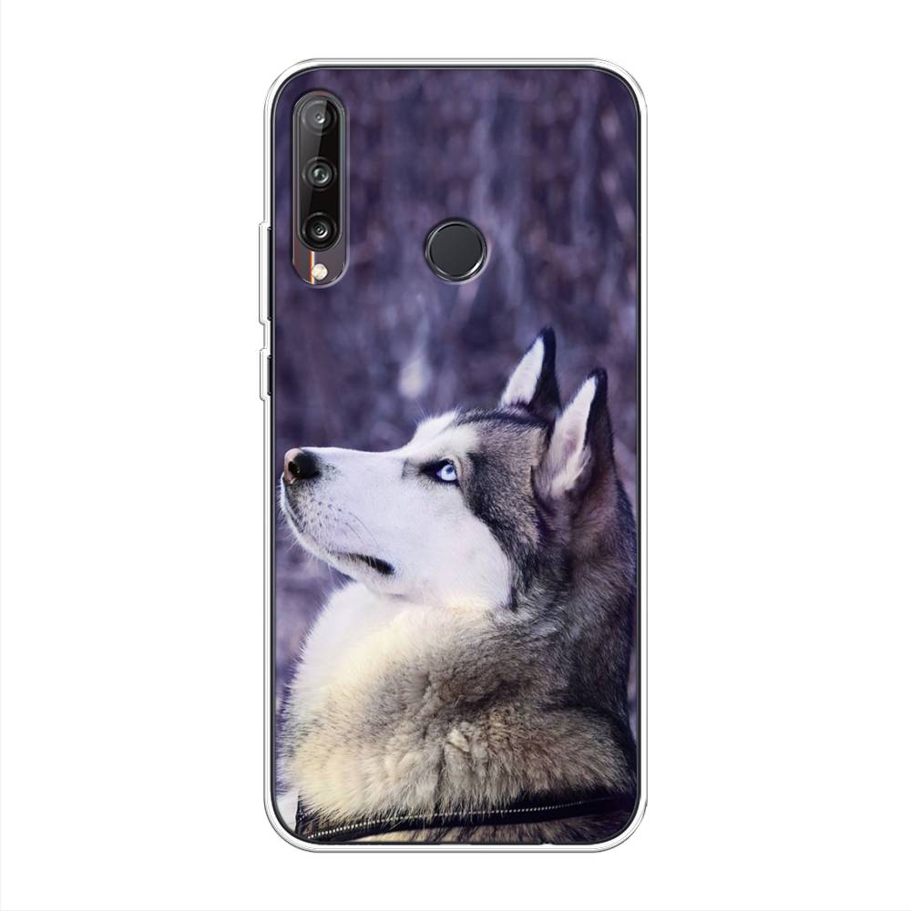 

Чехол на Huawei Y7p "Хаски 1", Фиолетовый;белый, 6103350-1