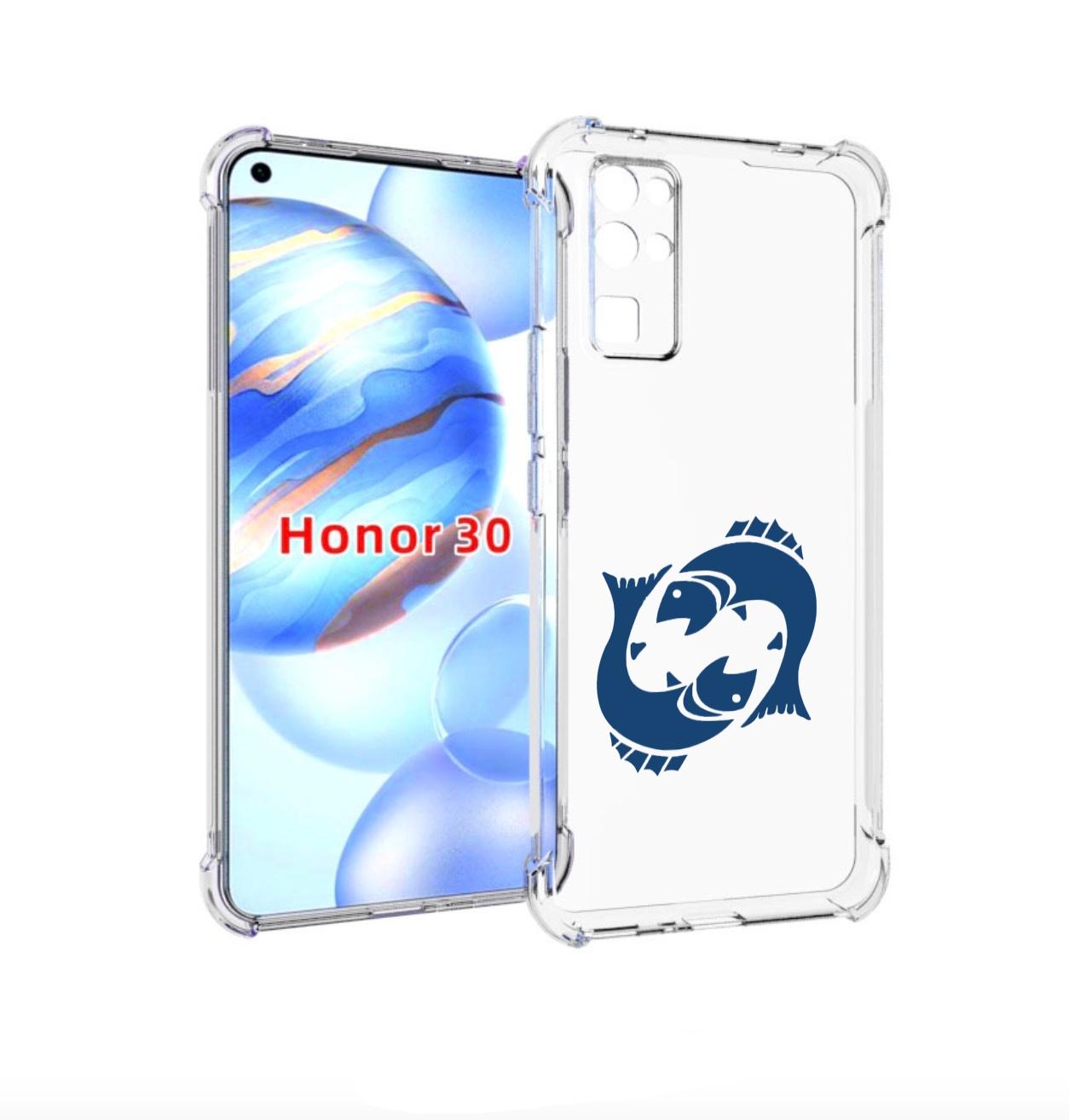 

Чехол бампер MyPads знак-зодиака-рыбы-7 для Honor 30 (BMH-AN10), Прозрачный, Tocco