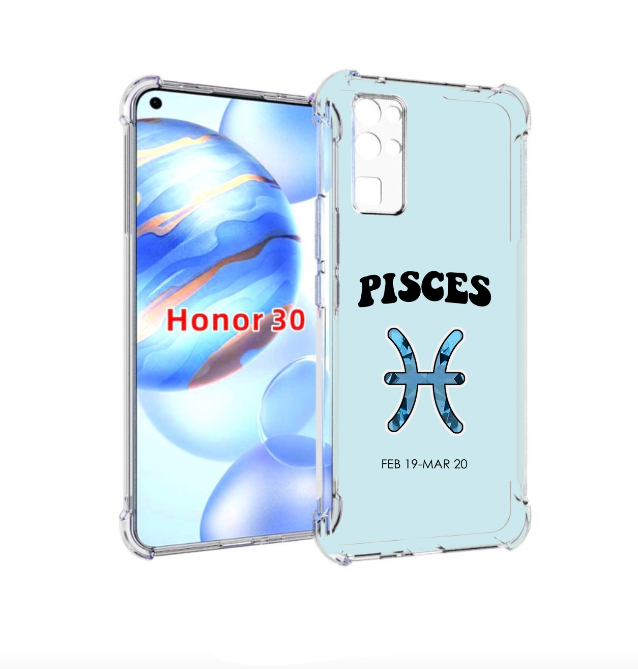 

Чехол бампер MyPads знак-зодиака-рыбы-3 для Honor 30 (BMH-AN10), Прозрачный, Tocco