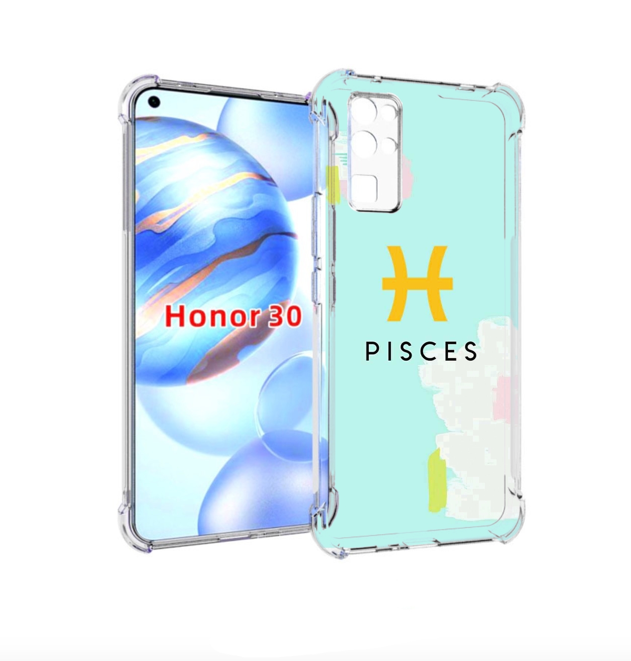 

Чехол бампер MyPads знак-зодиака-рыбы-2 для Honor 30 (BMH-AN10), Прозрачный, Tocco