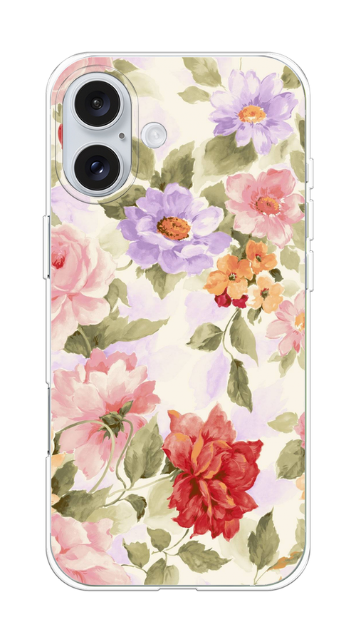

Чехол на Apple iPhone 16 Plus "Акварельные пионы", Розовый;бежевый, 16150-1