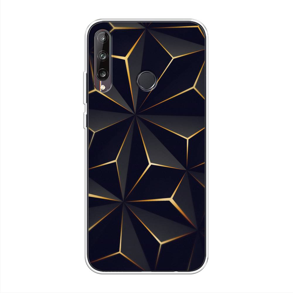 

Чехол на Huawei Y7p "Черные полигоны", Золотистый;черный, 6103350-3