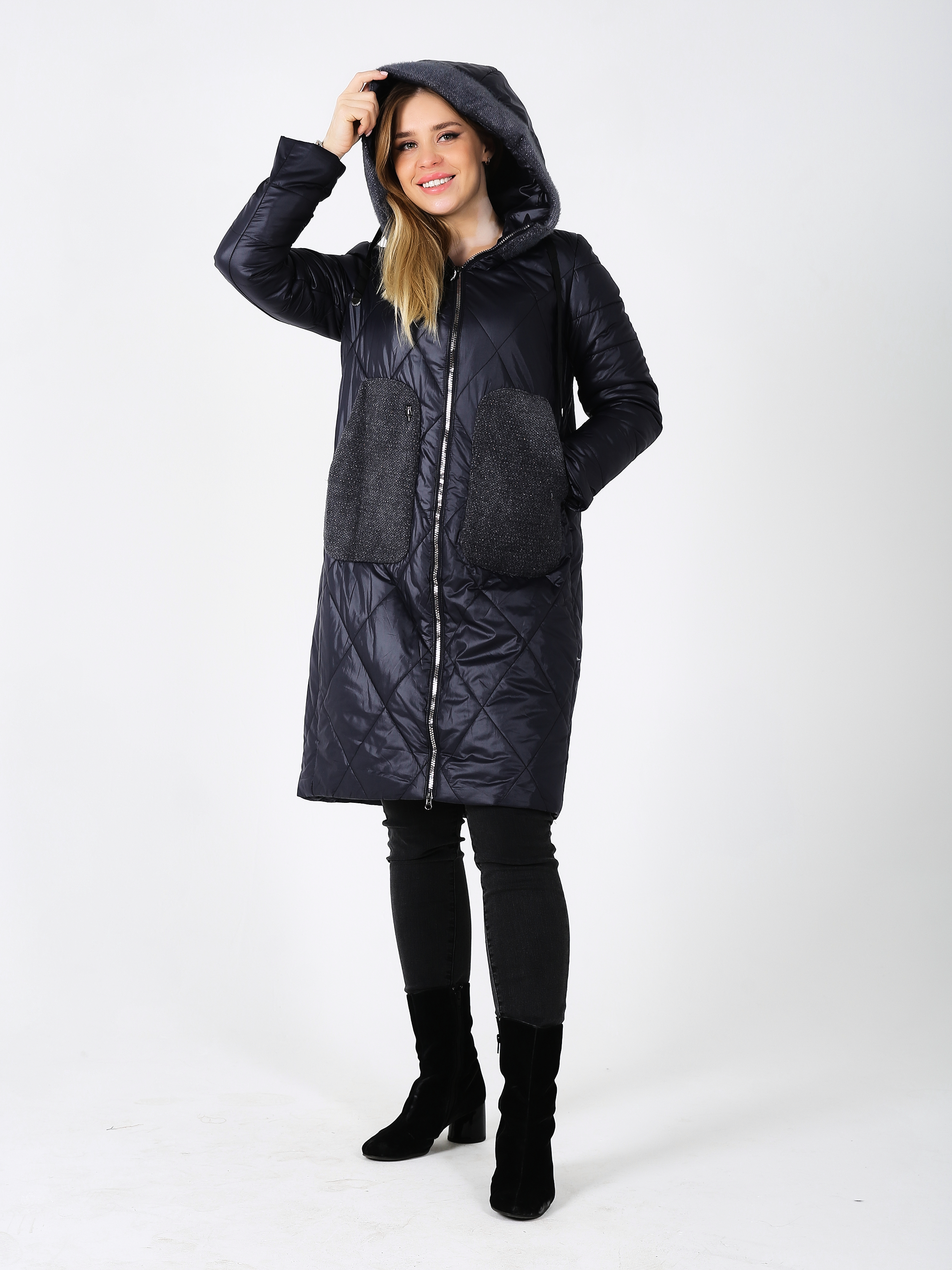 

Пальто женское Louren Wilton 91056 синее 50 RU, Синий, 91056