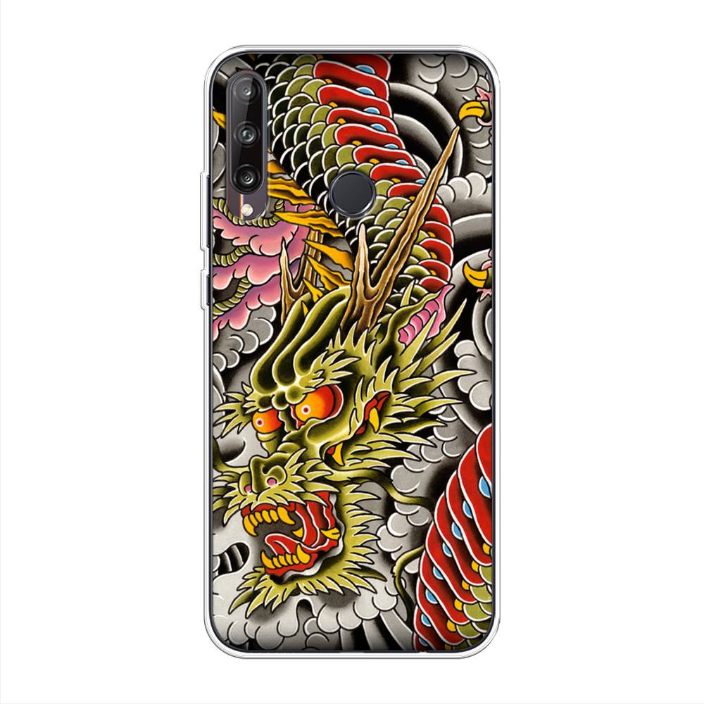 

Чехол на Huawei Y7p "Японский дракон", Желтый;розовый;красный, 6103350-4