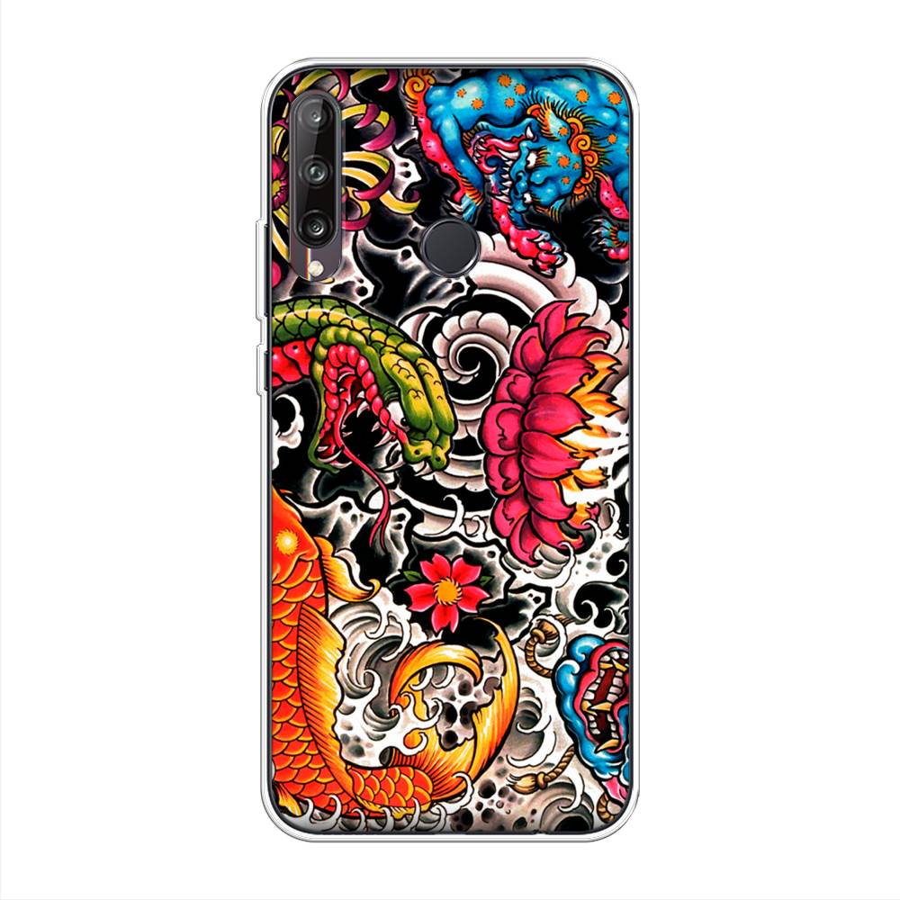 

Чехол на Huawei Y7p "Японское искусство", Красный;оранжевый;голубой, 6103350-4