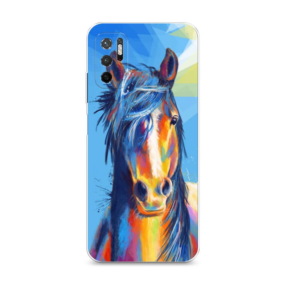 

Чехол на Xiaomi Redmi Note 11SE "Лошадь арт 3", Голубой;желтый;синий, 315950-1