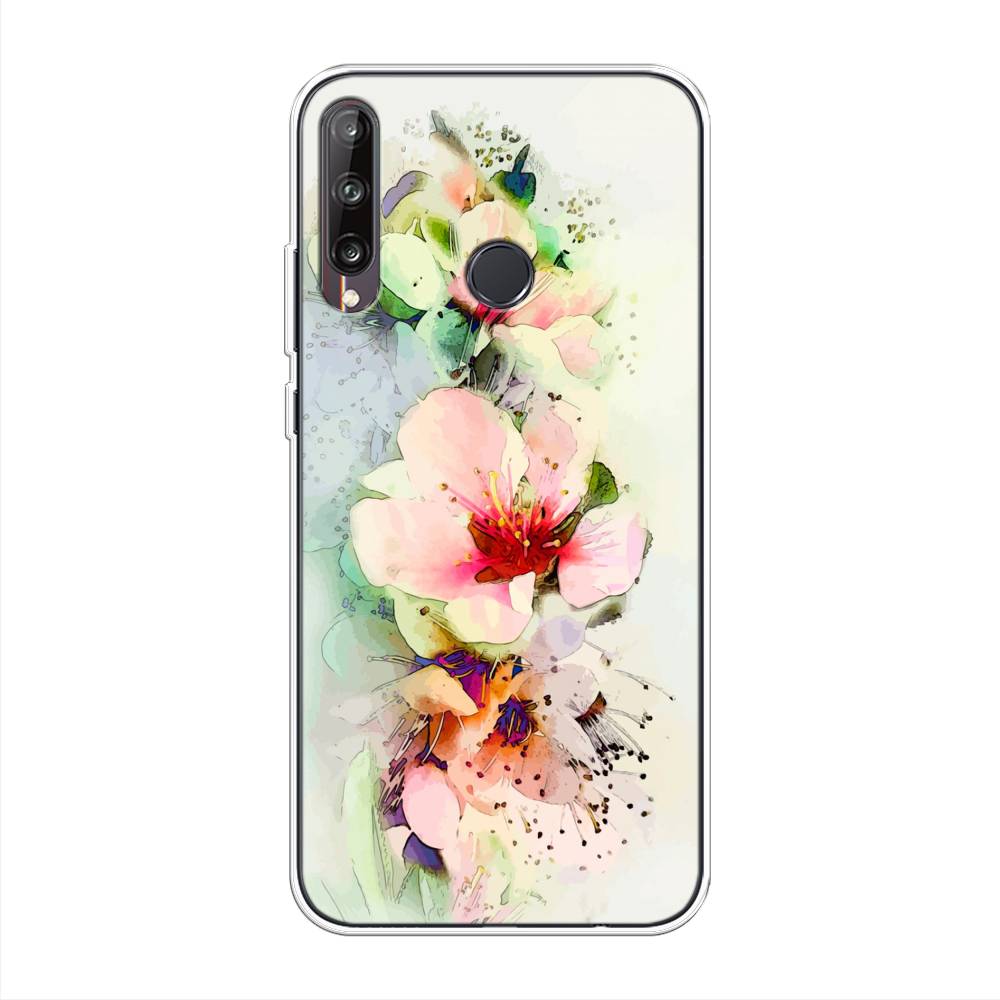 

Чехол на Huawei Y7p/P40 Lite E/Honor 9C "Нежные цветы", Зеленый;розовый, 6103350-2