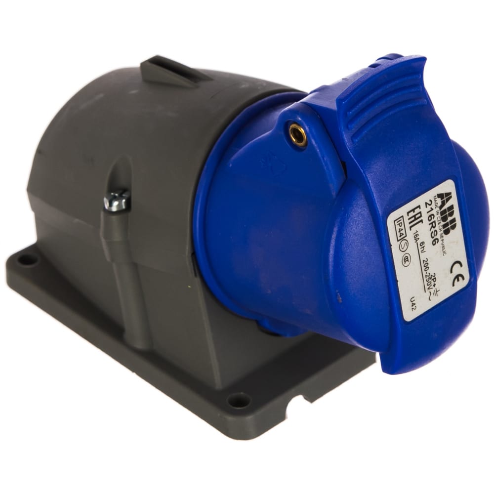

Кабельная розетка ABB 16А 2Р+E IР44 на поверхность 250В CEWE 2CMA193098R1000