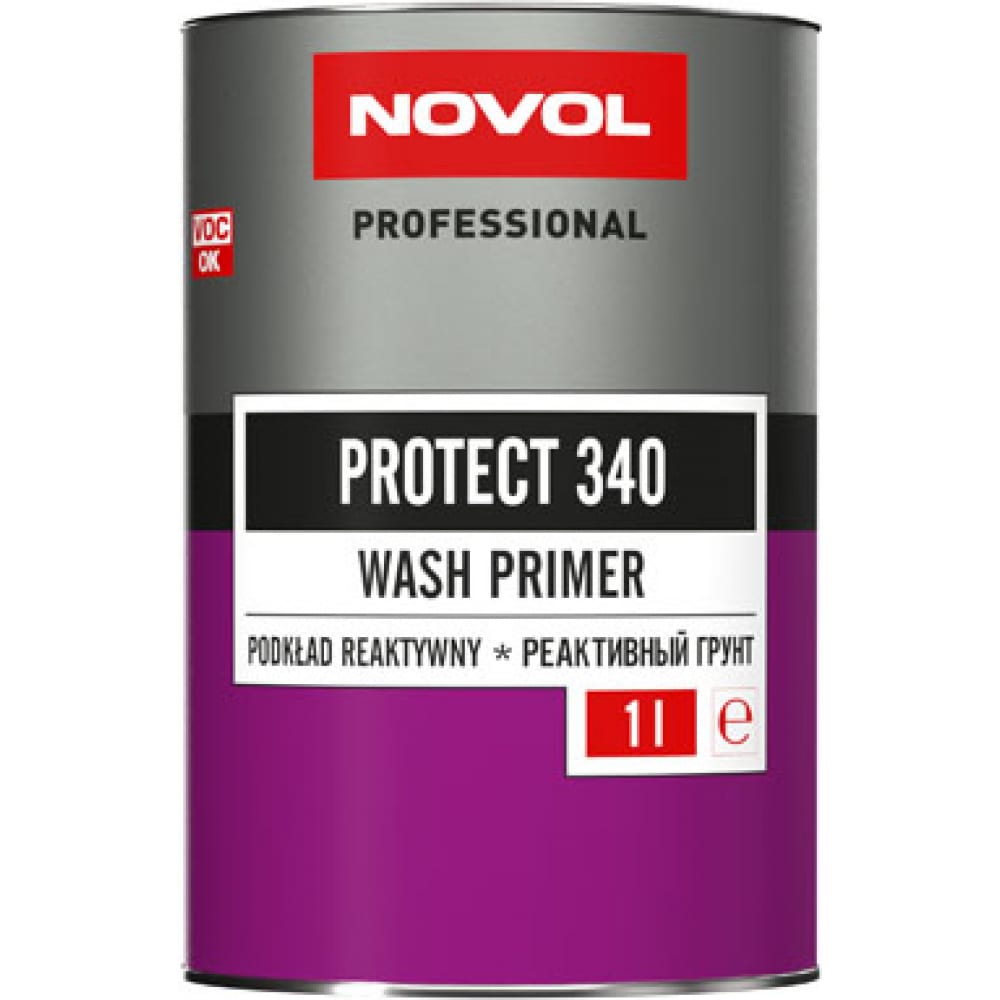 Кислотный грунт с отвердителем Novol WASH PRAIMER PROTECT 340 1л+1л X6117775 кислотный грунт detop