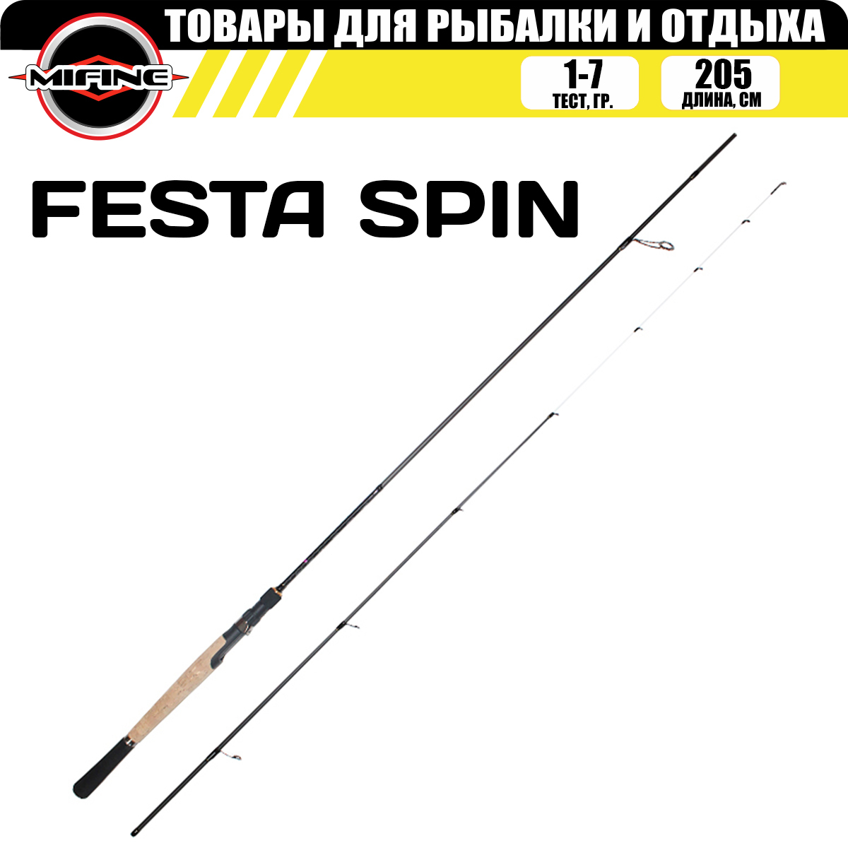 Спиннинг штекерный с быстрым строем MIFINE FESTA SPIN 2.05м (1-7гр), для рыбалки