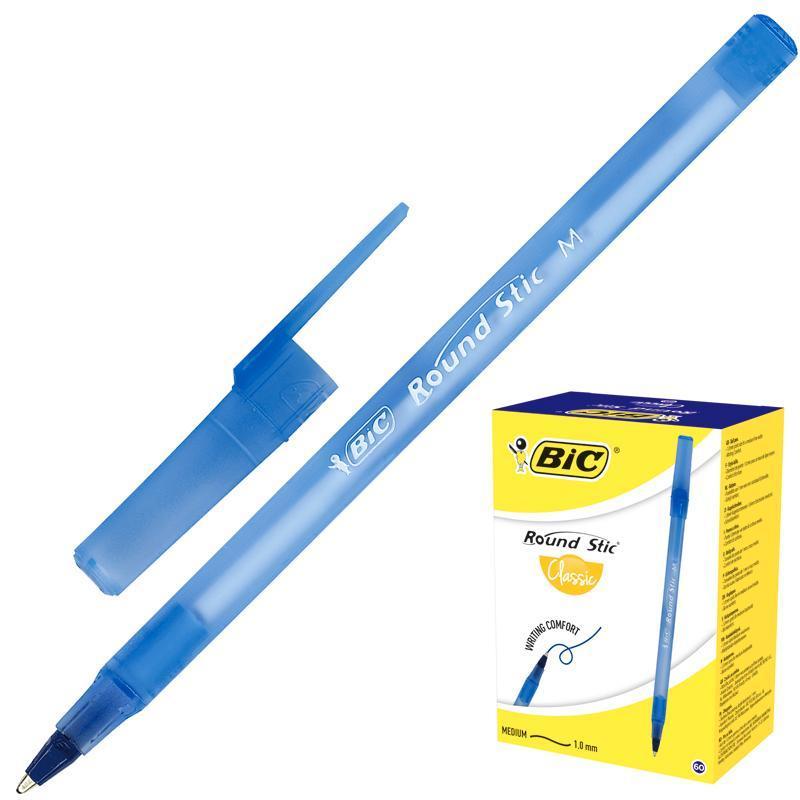 

Ручка шариковая BIC Round Stic 0.4мм синий цвет чернил 60шт