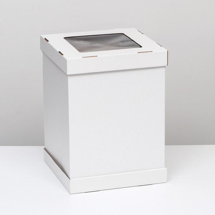 

Коробка под торт, 32,5 х 32,5 х 45 см, Белый