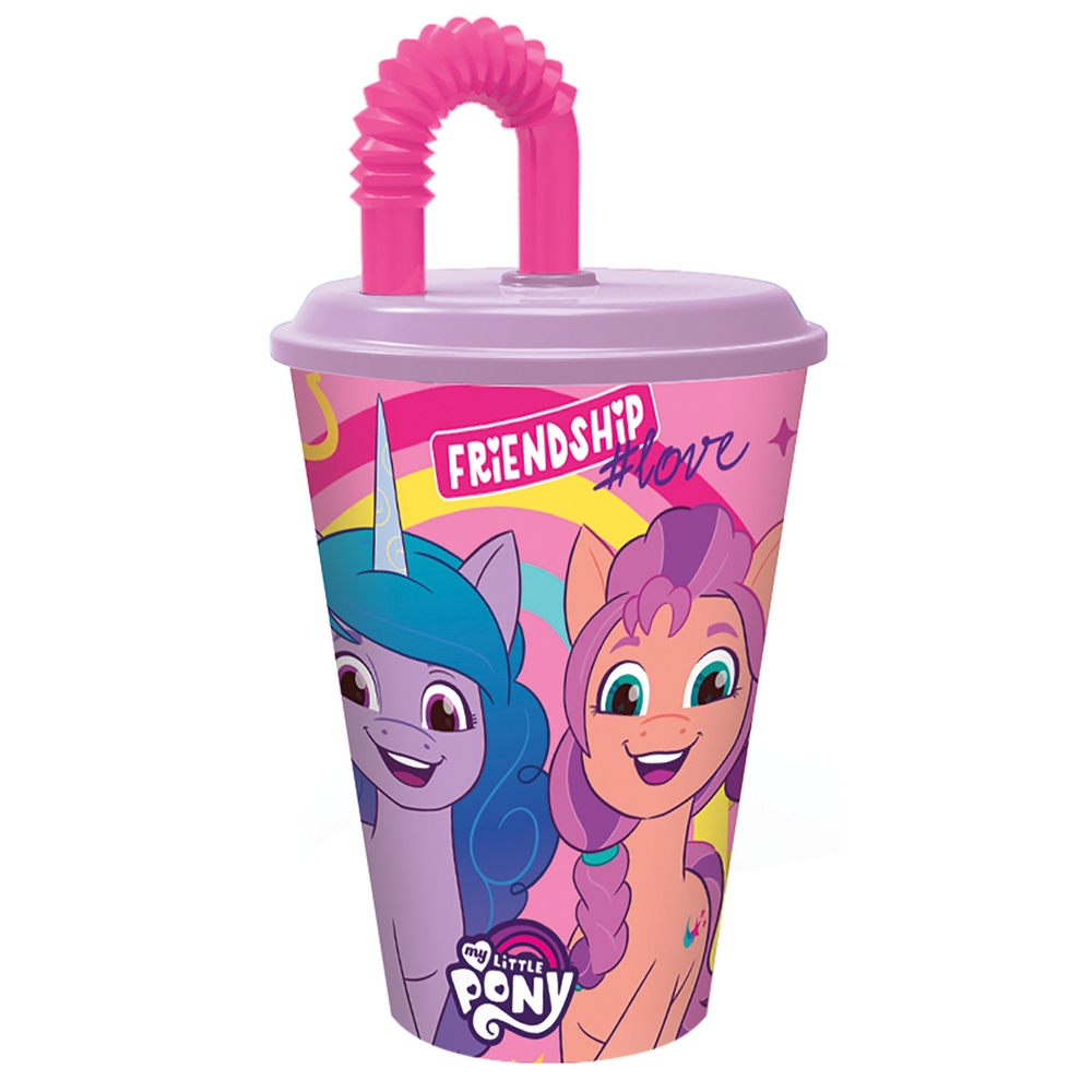 

Стакан пластиковый с трубочкой "My Little Pony Гвоздь программы" спортивный 430 мл, Stor, Розовый