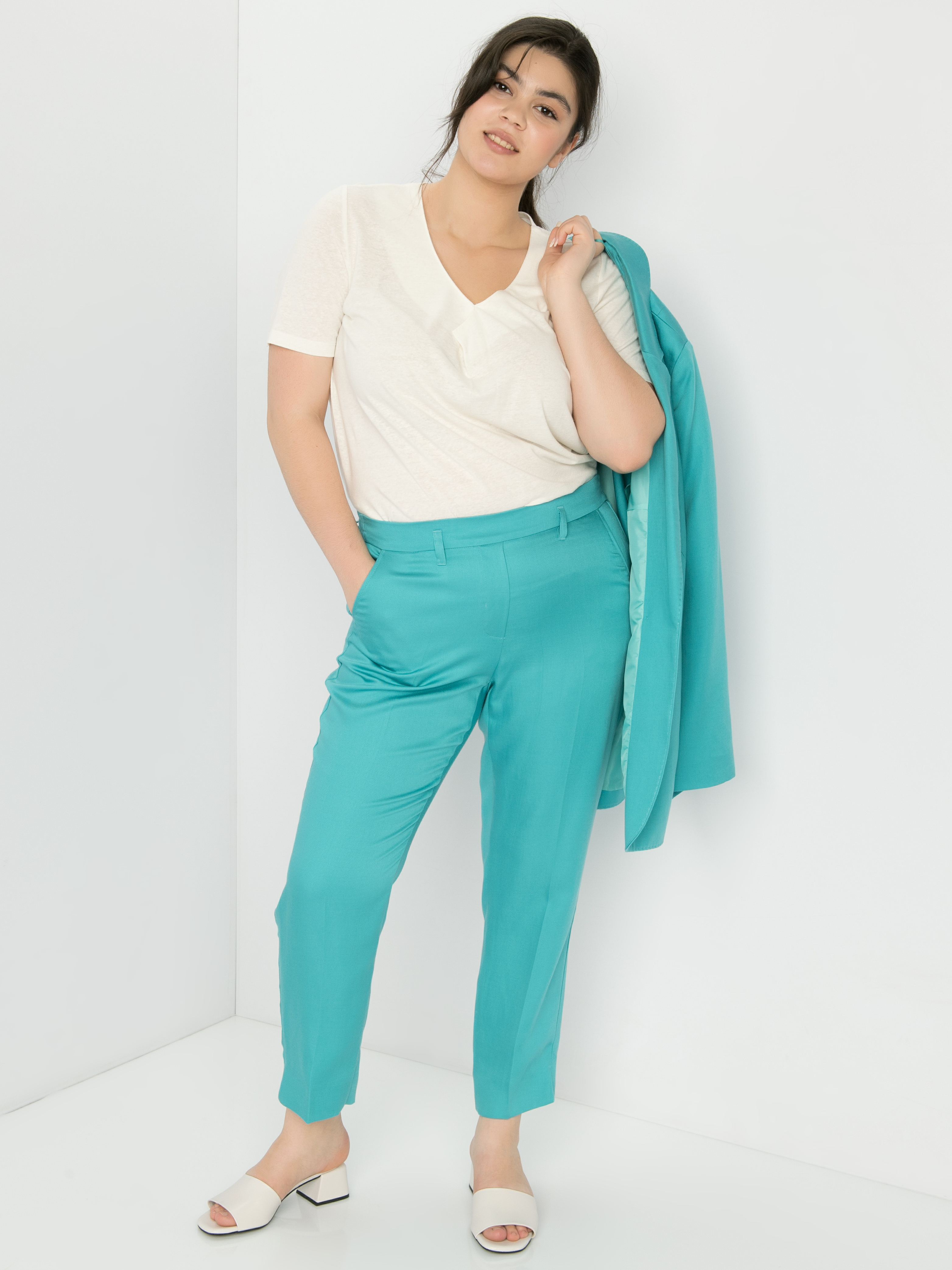 

Футболка женская SAMOON by GERRY WEBER 871038-26203-9700 белая 52, 871038-26203-9700