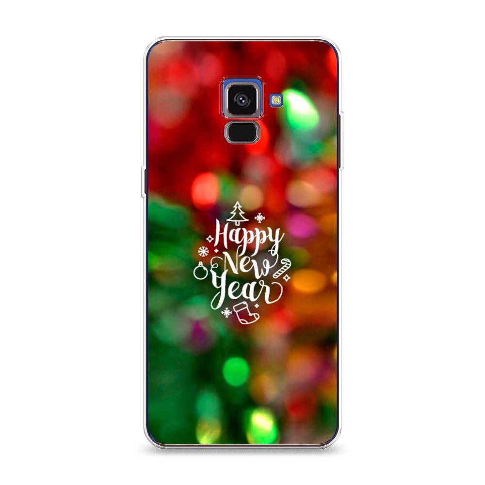 

Чехол на Samsung Galaxy A8 2018 "Новый Год на елке", Зеленый;красный;желтый, 25450-5
