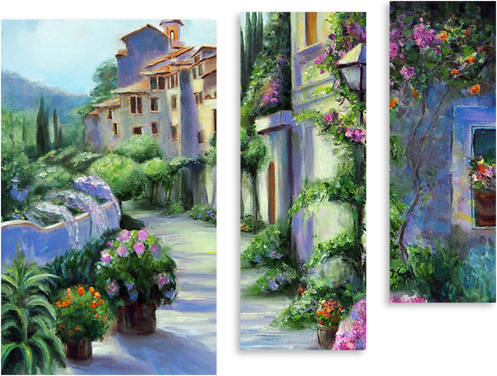 

Картина модульная на холсте Модулка Старый городок 170x142 см, 3982