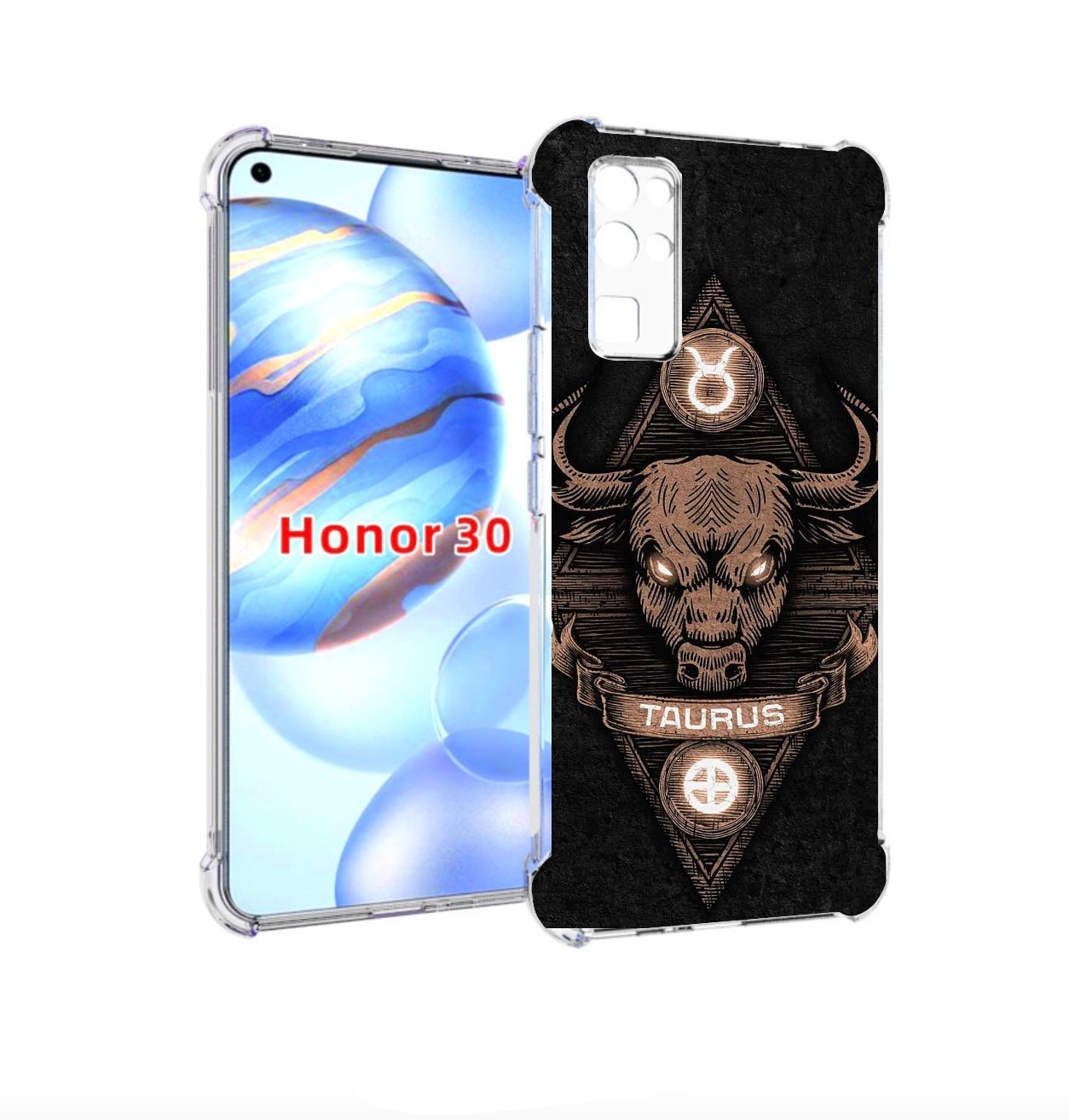 

Чехол бампер MyPads знак зодиака телец 2 для Honor 30 (BMH-AN10), Прозрачный, Tocco