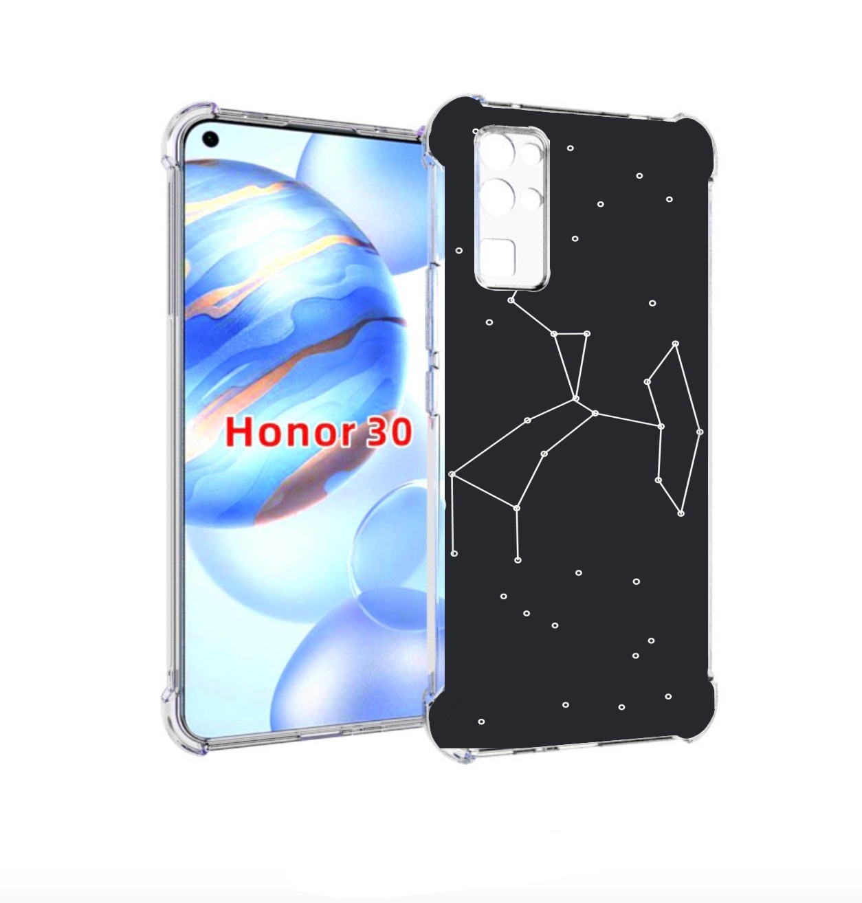 

Чехол бампер MyPads знак зодиака стрелец 6 для Honor 30 (BMH-AN1, Прозрачный, Tocco