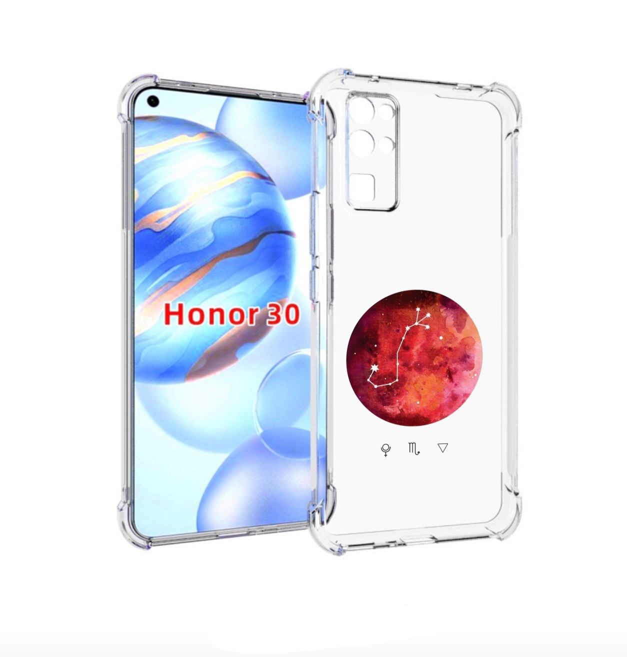 

Чехол бампер MyPads знак зодиака скорпион 6 для Honor 30 (BMH-AN, Прозрачный, Tocco