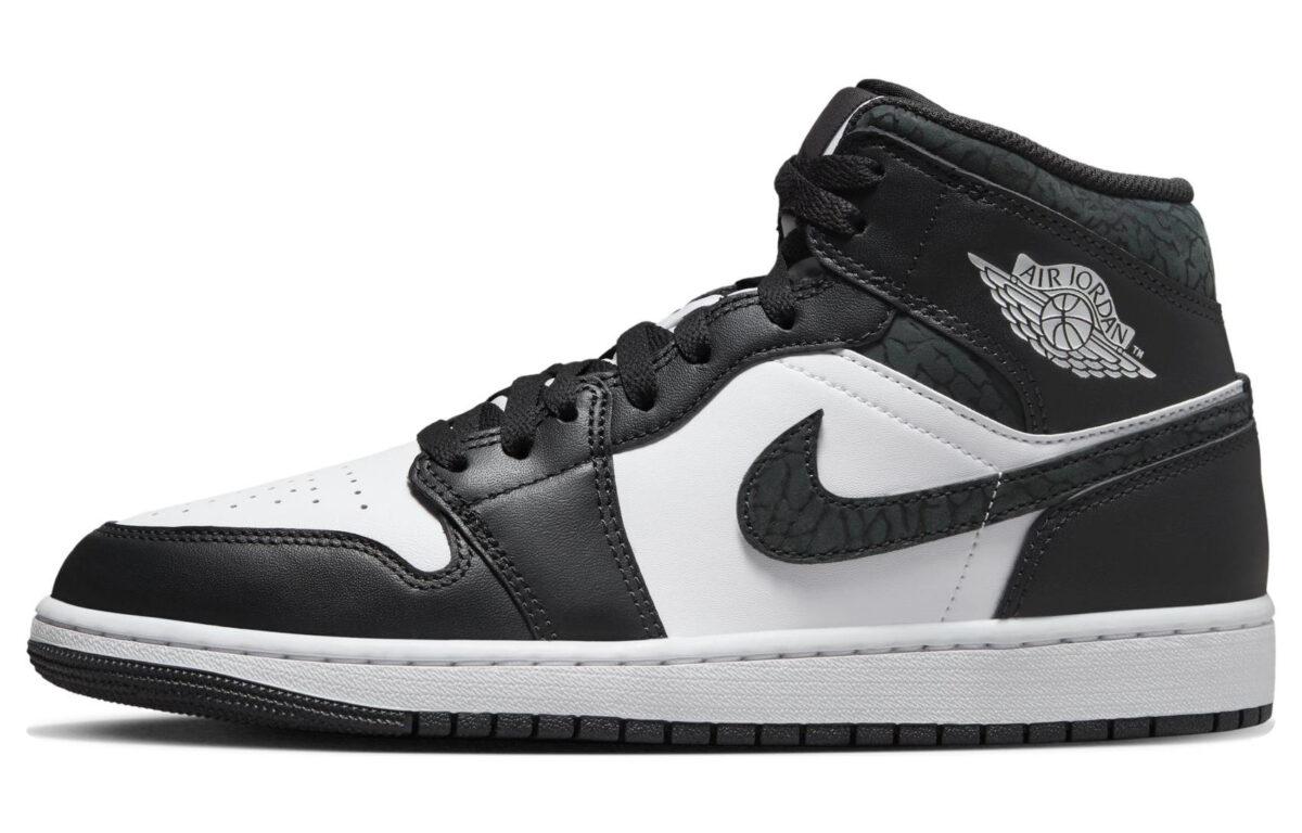 

Кеды унисекс Jordan Air Jordan 1 Mid SE Panda Elephant черные 42 EU, Черный, Air Jordan 1 Mid SE Panda Elephant