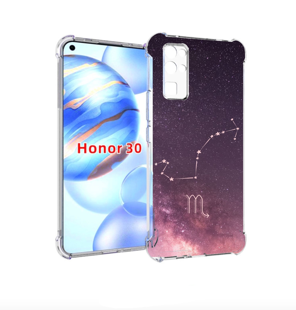 Чехол бампер MyPads знак зодиака скорпион 4 для Honor 30 (BMH-AN