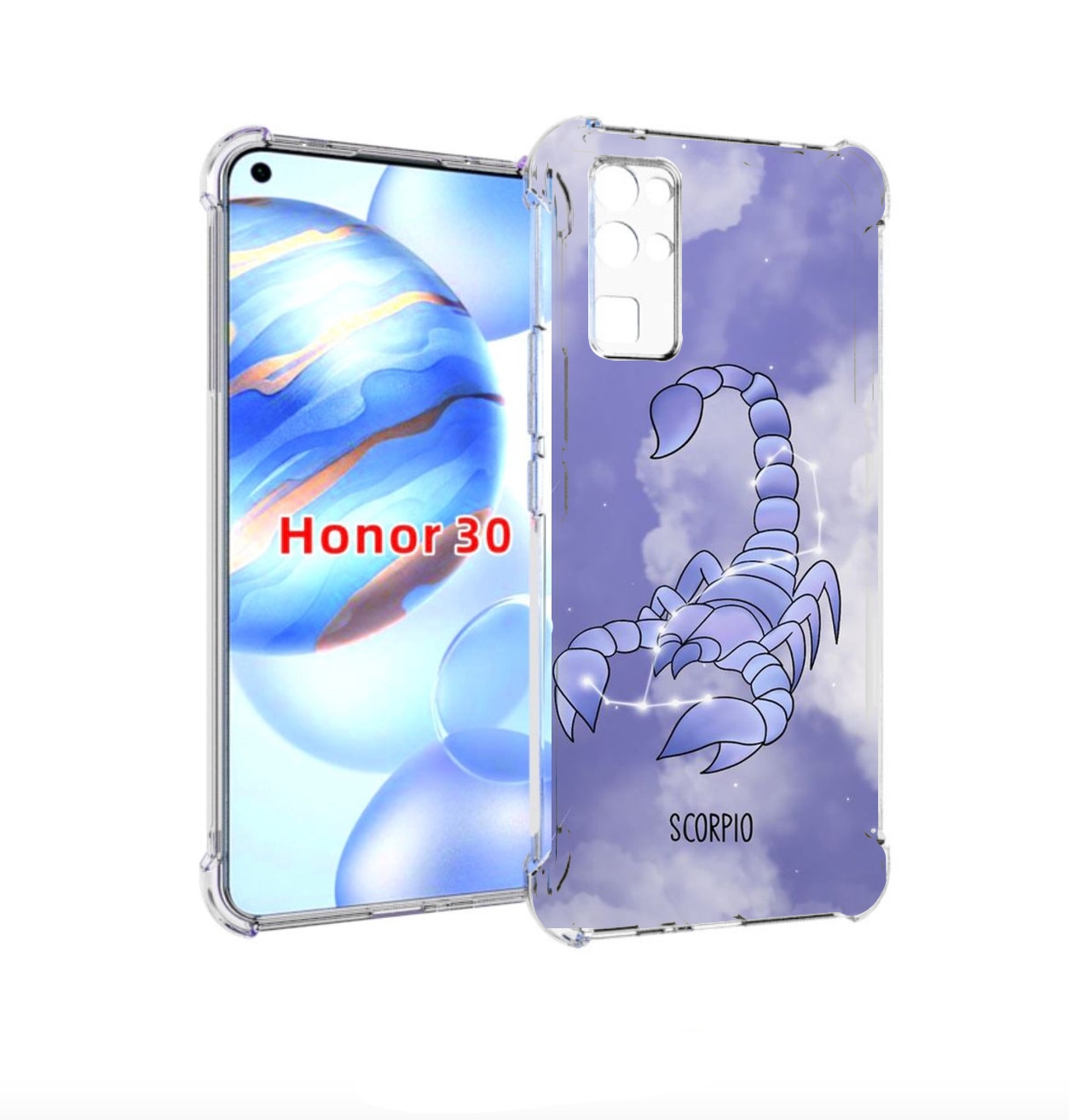 

Чехол бампер MyPads знак зодиака скорпион 2 для Honor 30 (BMH-AN, Прозрачный, Tocco