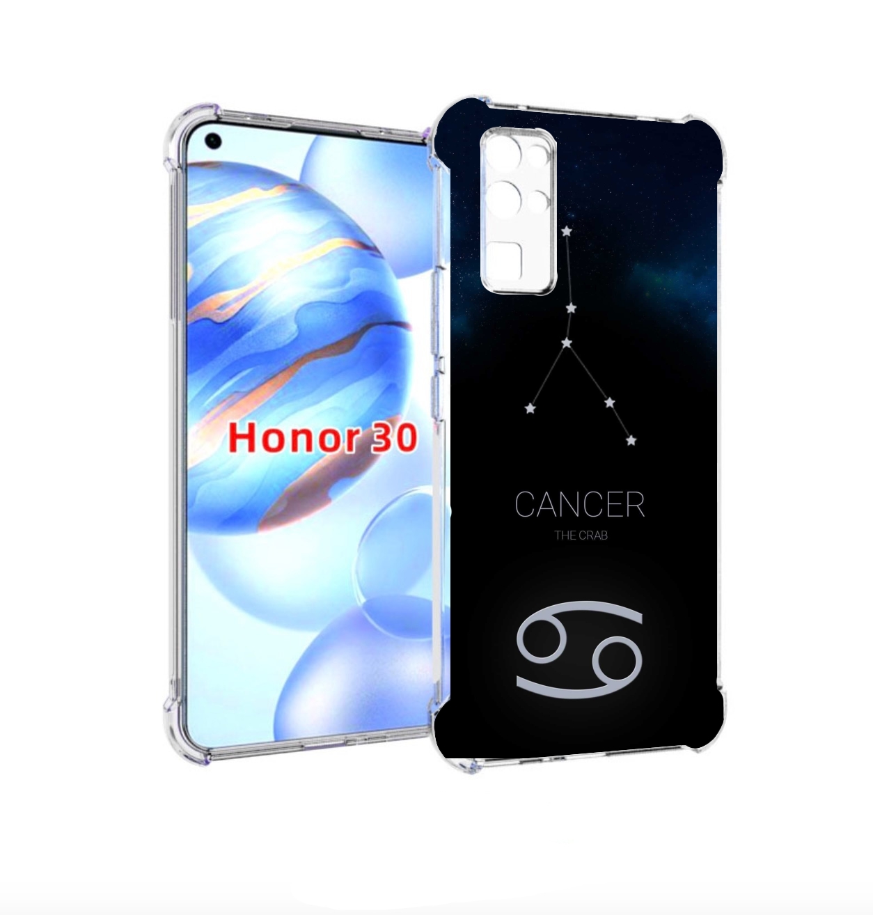 

Чехол бампер MyPads знак зодиака рак 2 для Honor 30 (BMH-AN10) п, Прозрачный, Tocco