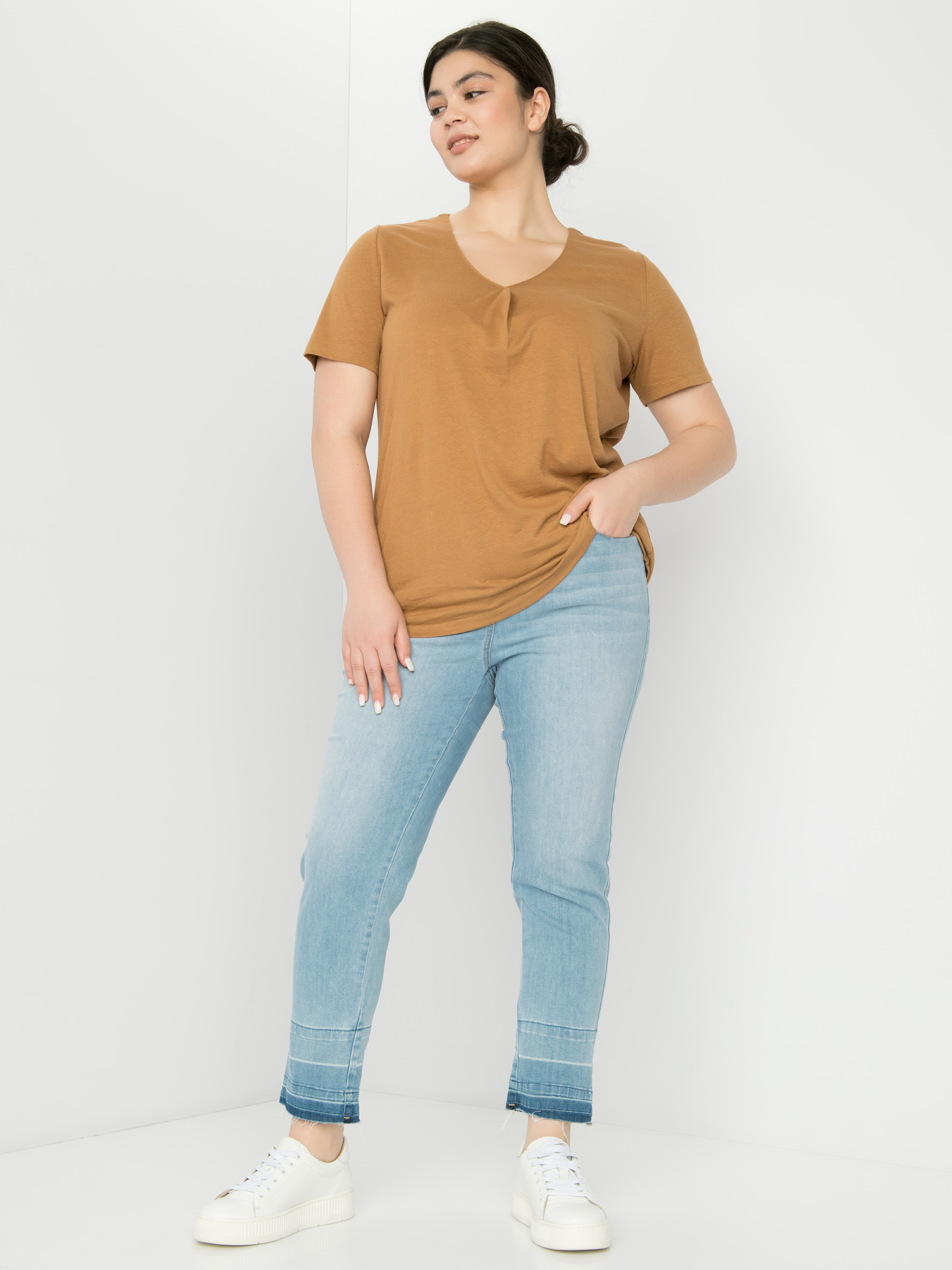 

Футболка женская SAMOON by GERRY WEBER 871038-26203-7120 коричневая 44, 871038-26203-7120