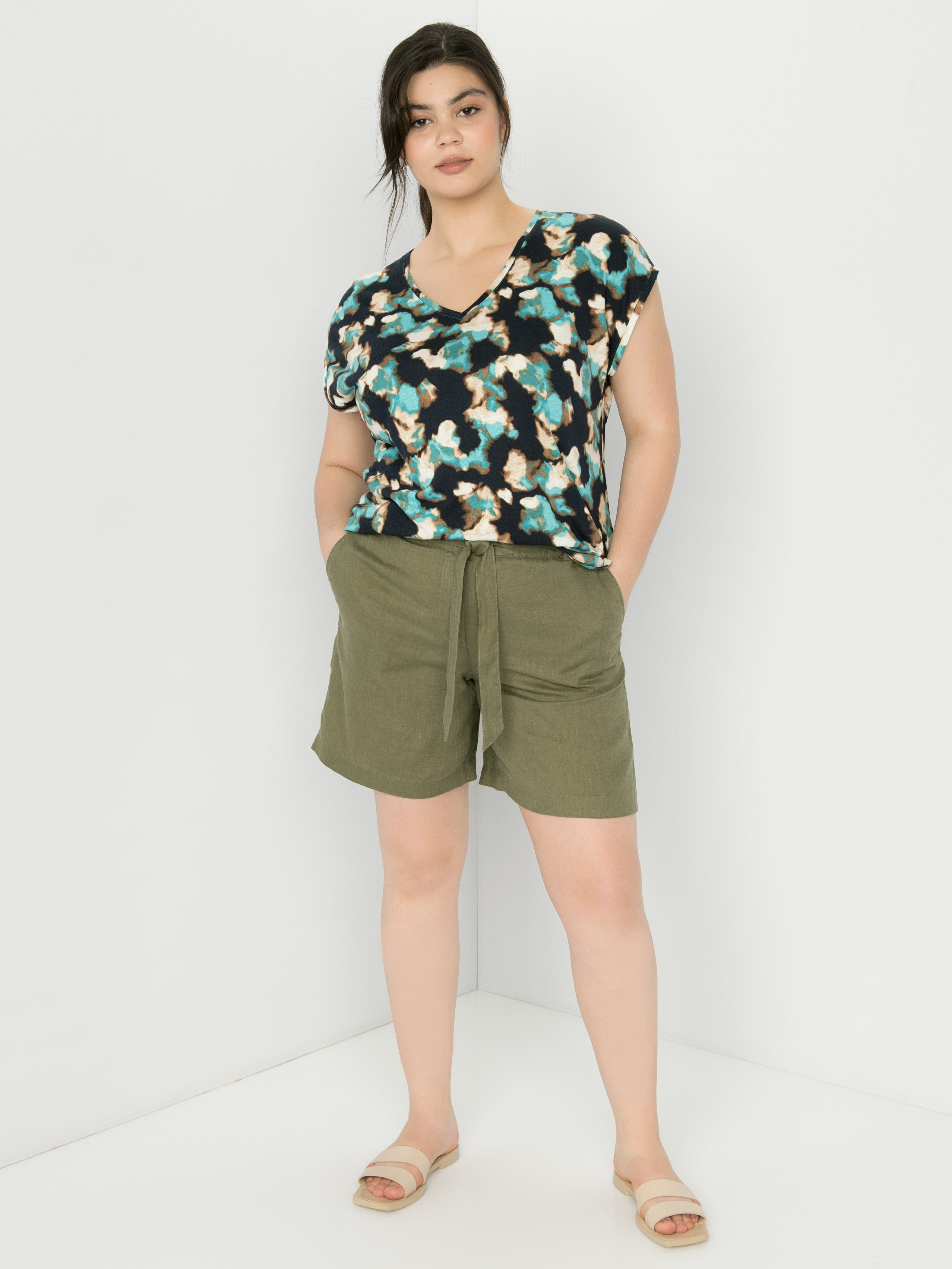 

Футболка женская SAMOON by GERRY WEBER 871037-26227-8572 синяя 52, 871037-26227-8572