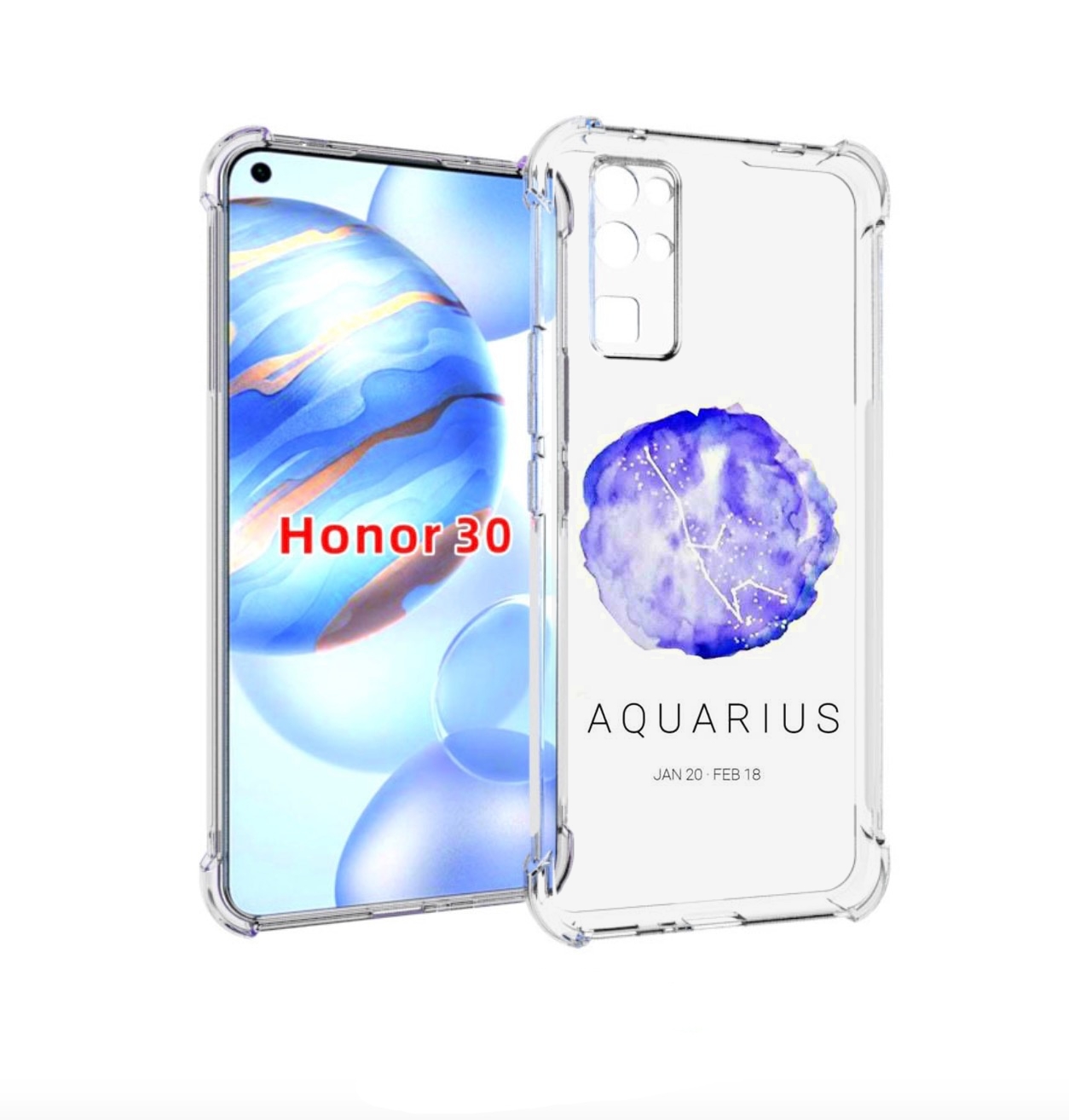

Чехол бампер MyPads знак зодиака водолеи 5 для Honor 30 (BMH-AN, Прозрачный, Tocco