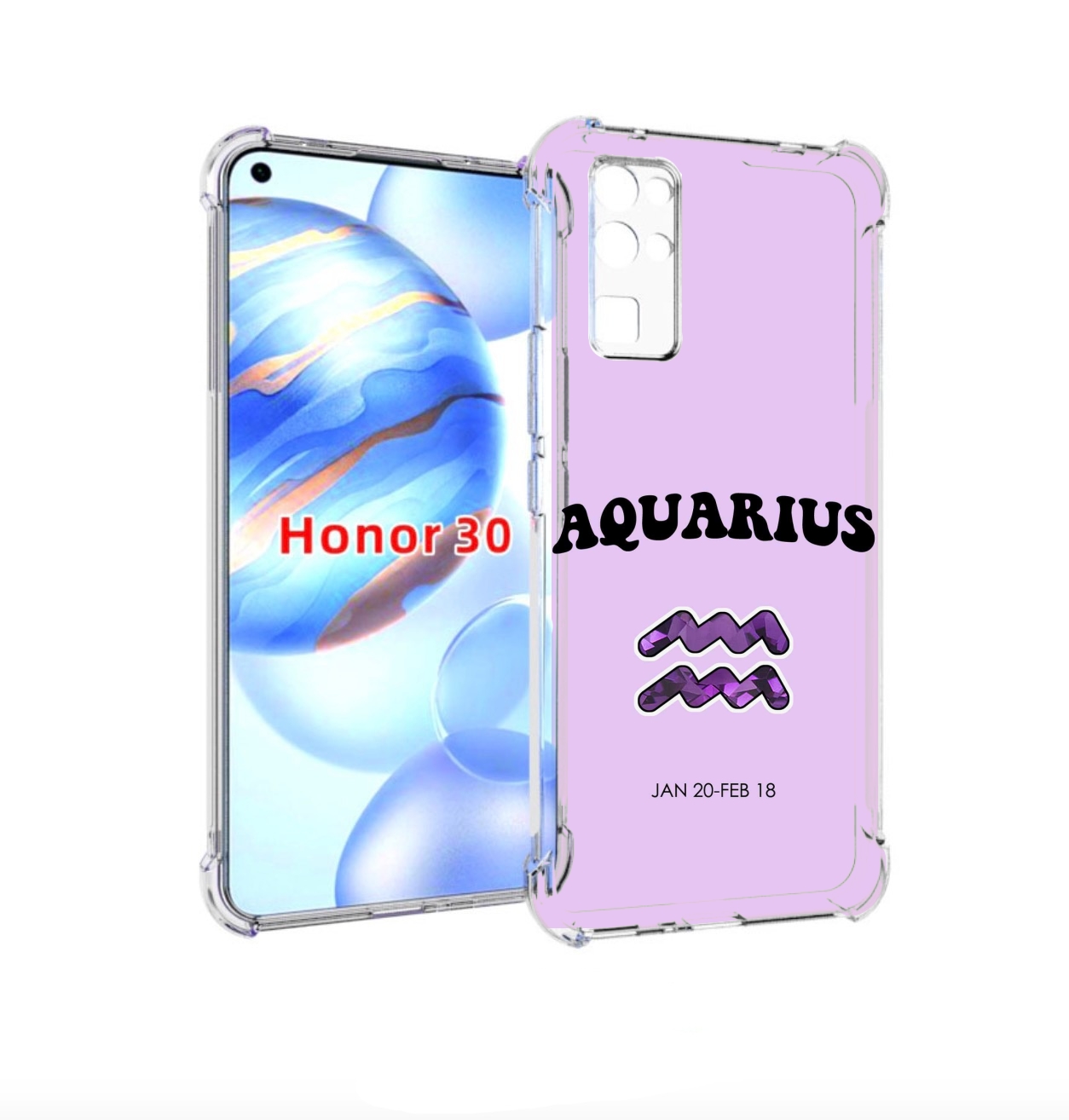 

Чехол бампер MyPads знак зодиака водолеи 4 для Honor 30 (BMH-AN, Прозрачный, Tocco