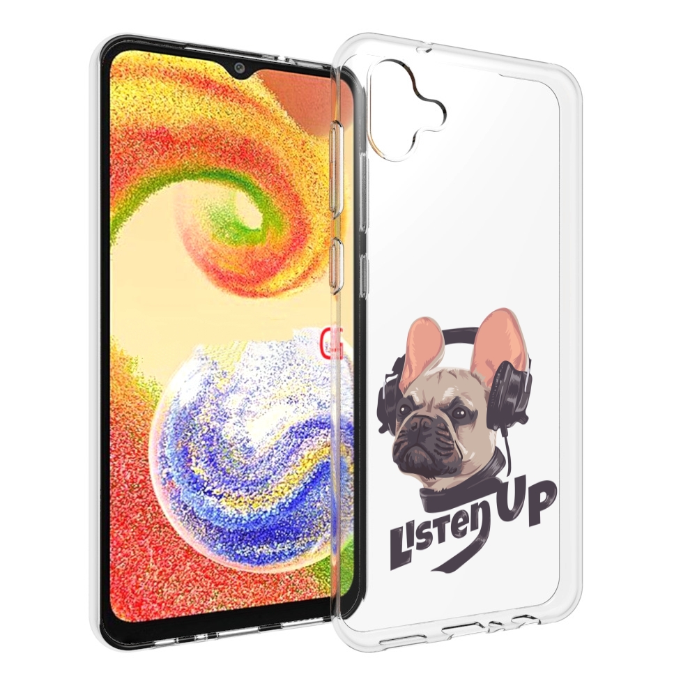 

Чехол MyPads бульдог-слушает-музыку для Samsung Galaxy A04, Прозрачный, Tocco