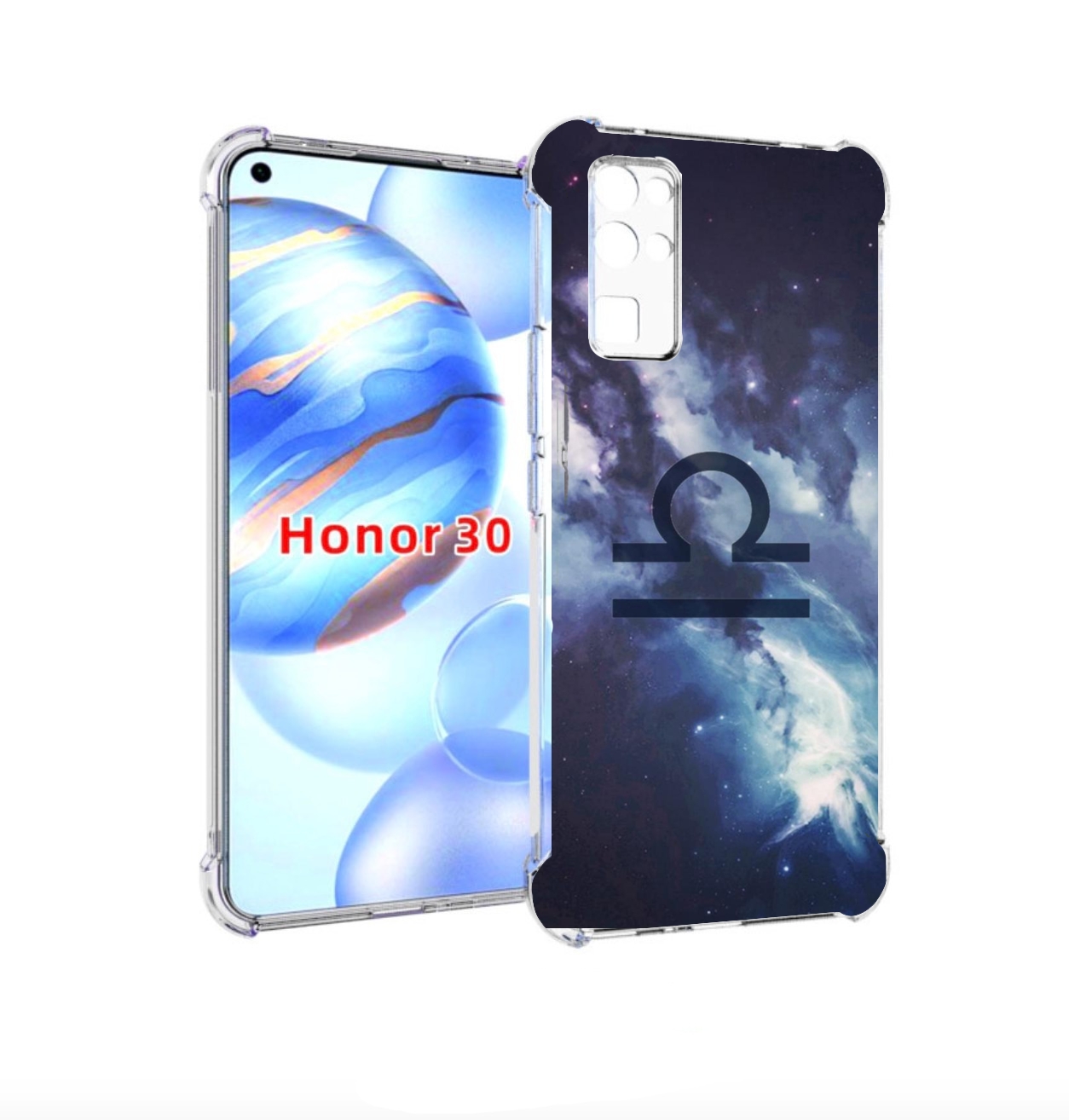 

Чехол бампер MyPads знак зодиака весы 5 для Honor 30 (BMH-AN10), Прозрачный, Tocco