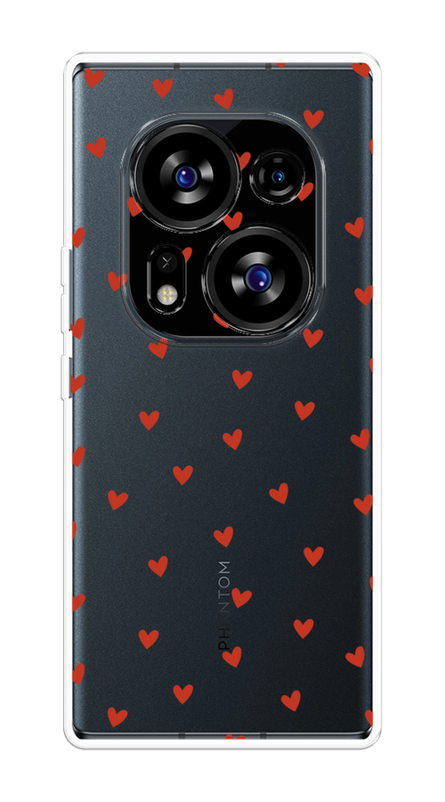 

Чехол на Tecno Phantom X2/X2 Pro "Red hearts", Красный;прозрачный, 303350-1