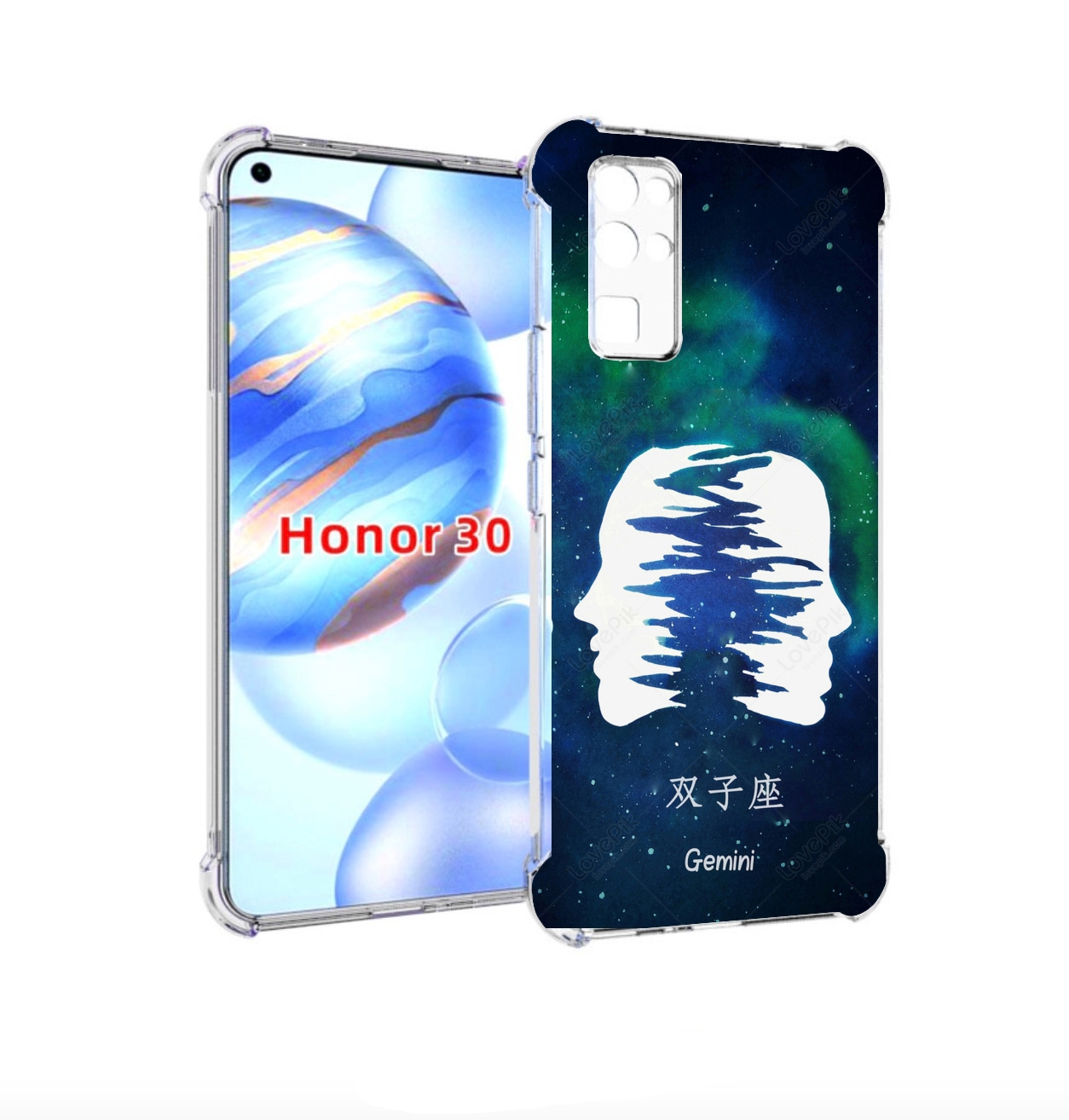 

Чехол бампер MyPads знак зодиака близнецы 6 для Honor 30 (BMH-AN, Прозрачный, Tocco