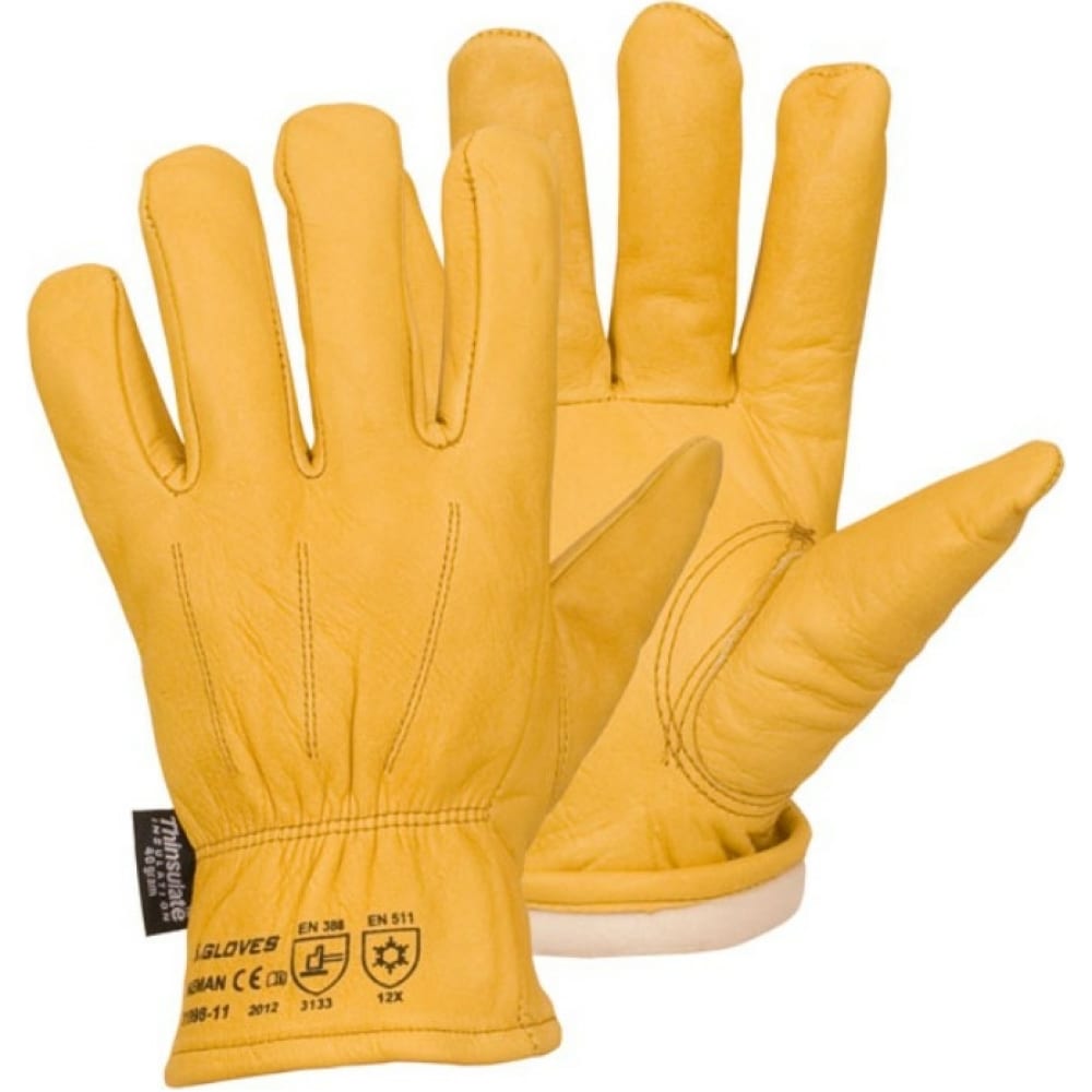 фото Утепленные кожаные перчатки из лицевой кожи s. gloves neman размер 11 31998-11