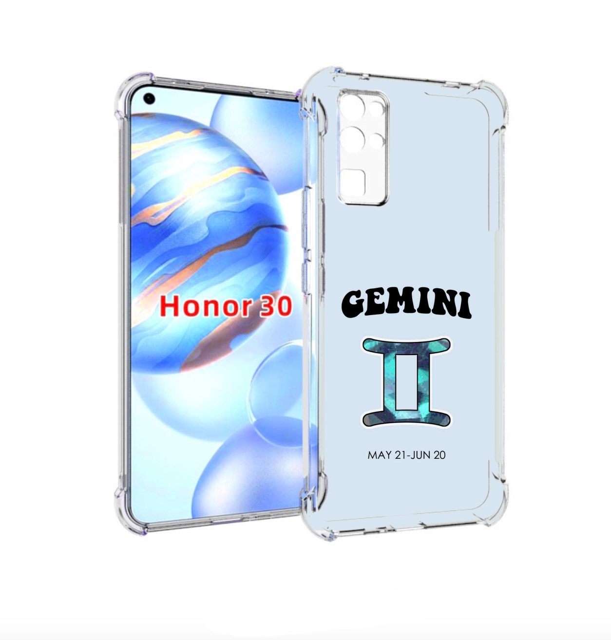 

Чехол бампер MyPads знак зодиака близнецы 1 для Honor 30 (BMH-AN, Прозрачный, Tocco