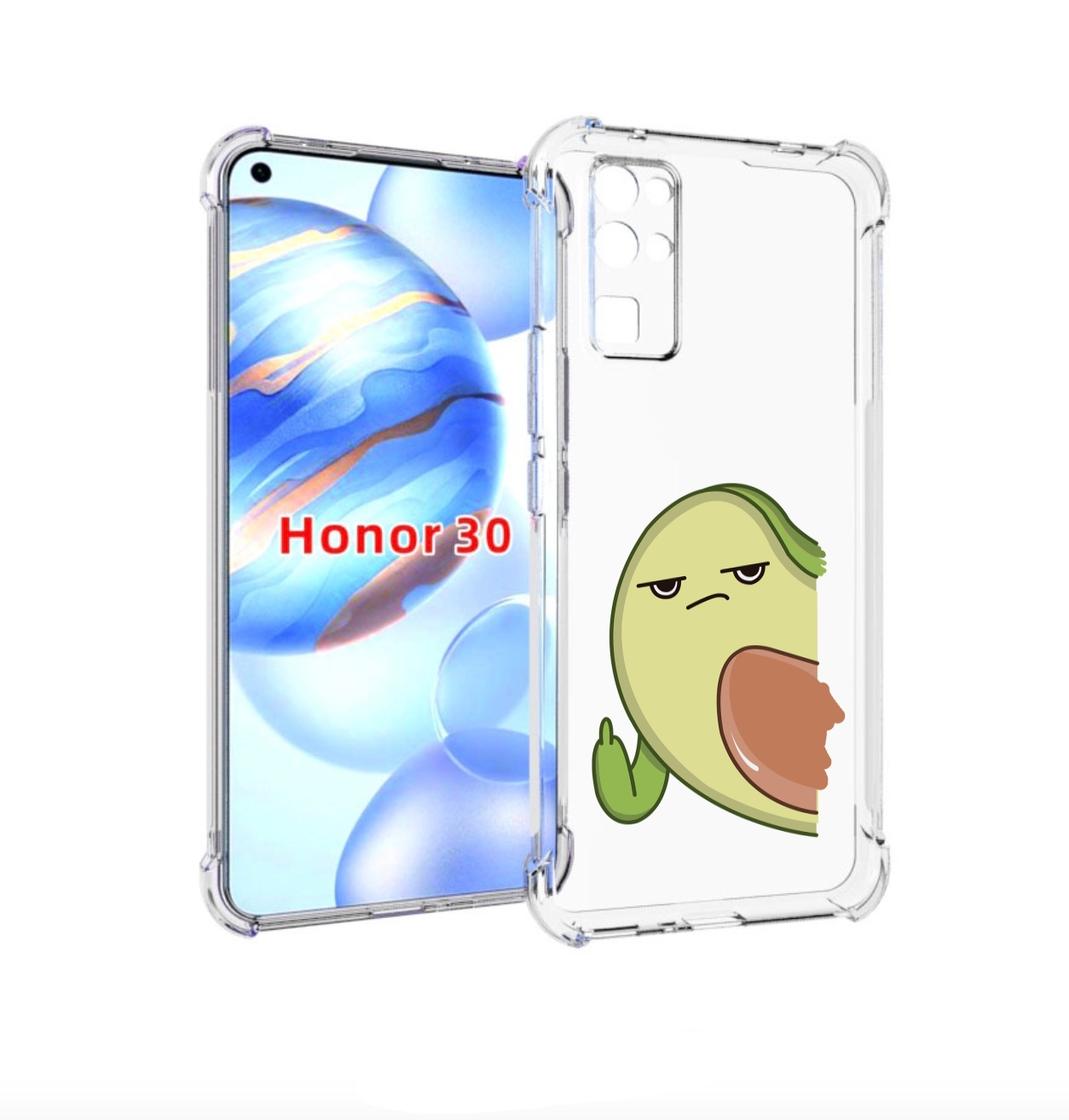 

Чехол бампер MyPads злой-авокадо для Honor 30 (BMH-AN10) противо, Прозрачный, Tocco