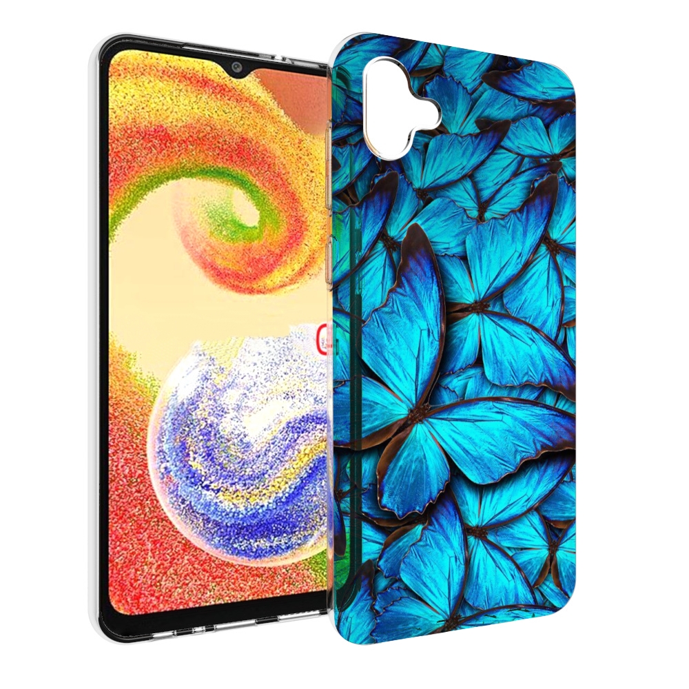 

Чехол MyPads бирюзовые бабочки для Samsung Galaxy A04, Прозрачный, Tocco