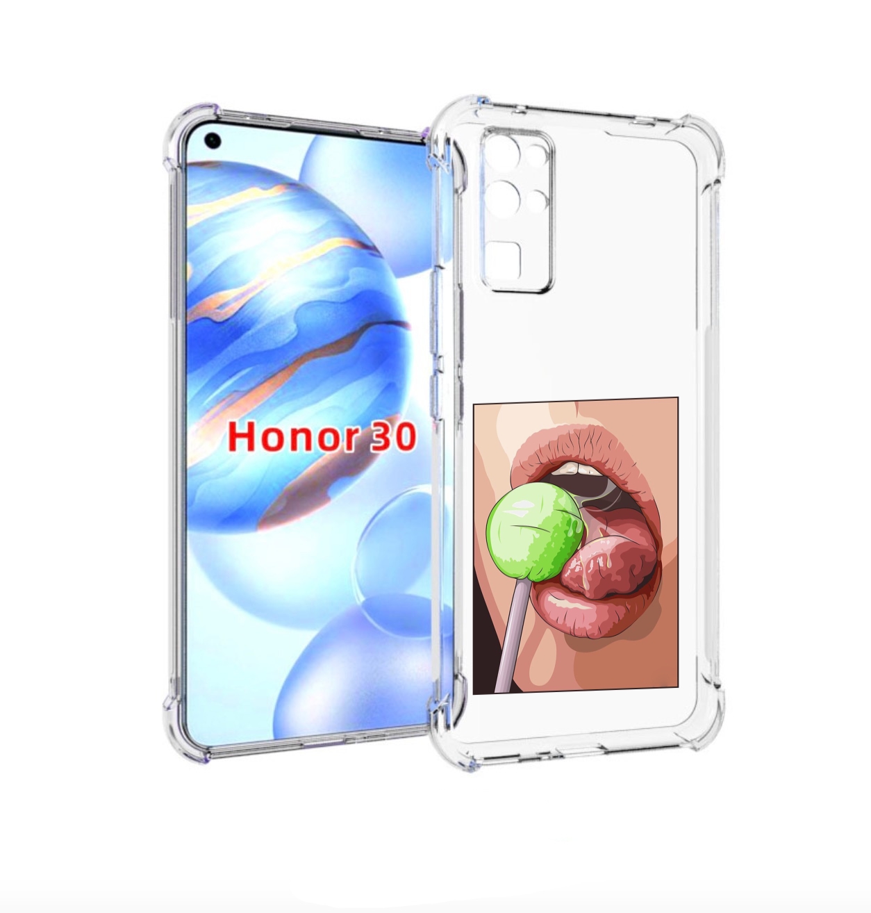 

Чехол бампер MyPads зеленый-чупа-чупс женский для Honor 30 (BMH-, Прозрачный, Tocco