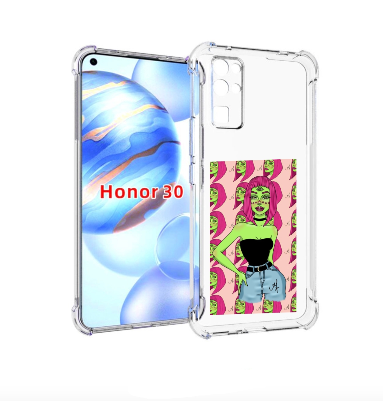 

Чехол бампер MyPads зеленая-девушка-с-глазом женский для Honor 3, Прозрачный, Tocco