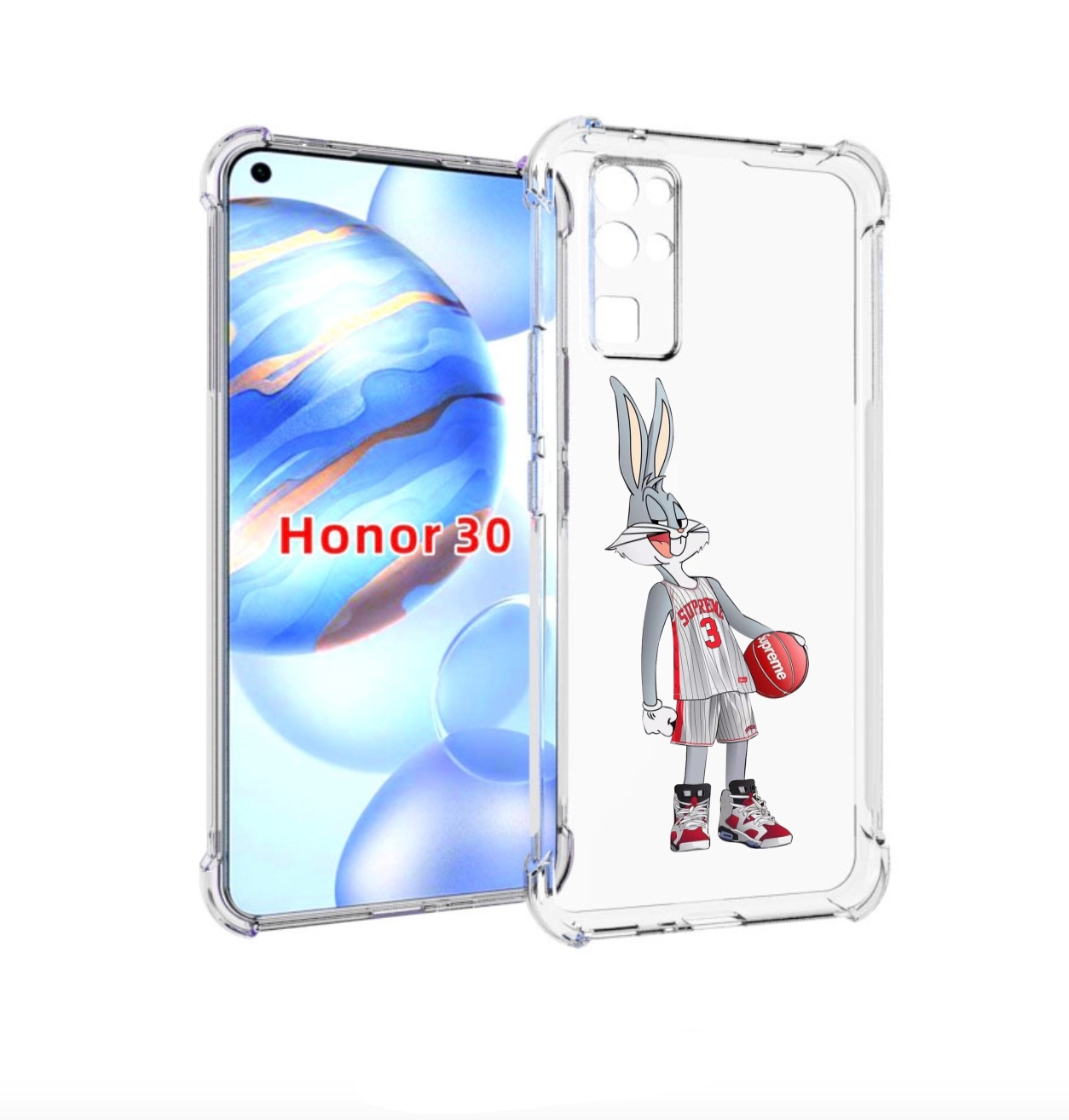 

Чехол бампер MyPads заяц-баскетболист женский для Honor 30 (BMH-, Прозрачный, Tocco