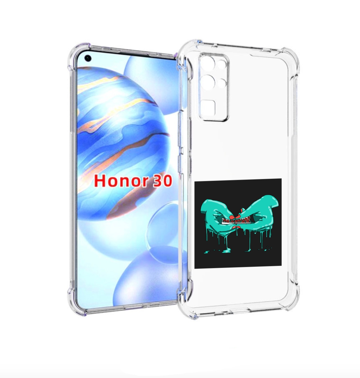 

Чехол бампер MyPads закручиваю-розочки для Honor 30 (BMH-AN10) п, Прозрачный, Tocco