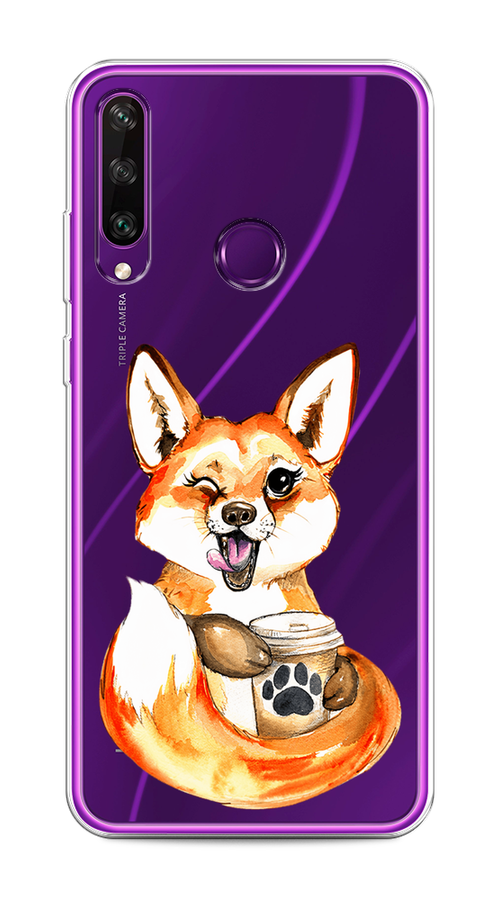 

Чехол на Huawei Y6p "Подмигивающая лиса с кофе", Оранжевый;белый;коричневый, 6103250-4