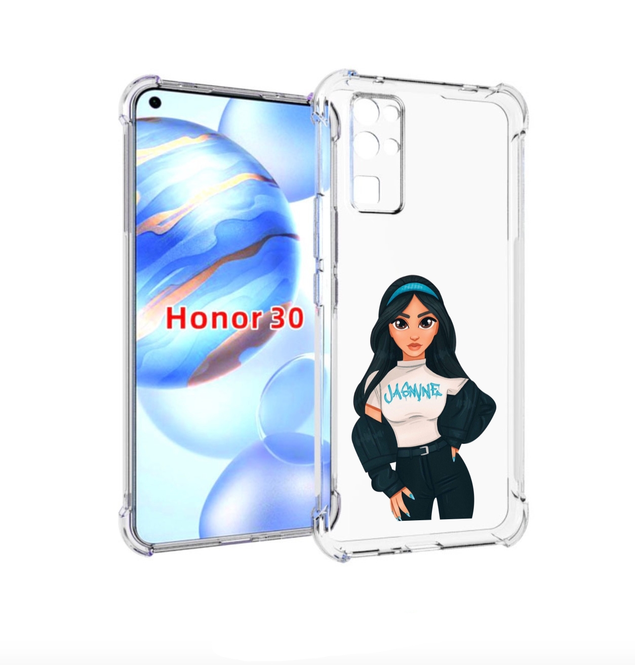 Чехол бампер MyPads жасмин-в-джинсах женский для Honor 30 (BMH-A