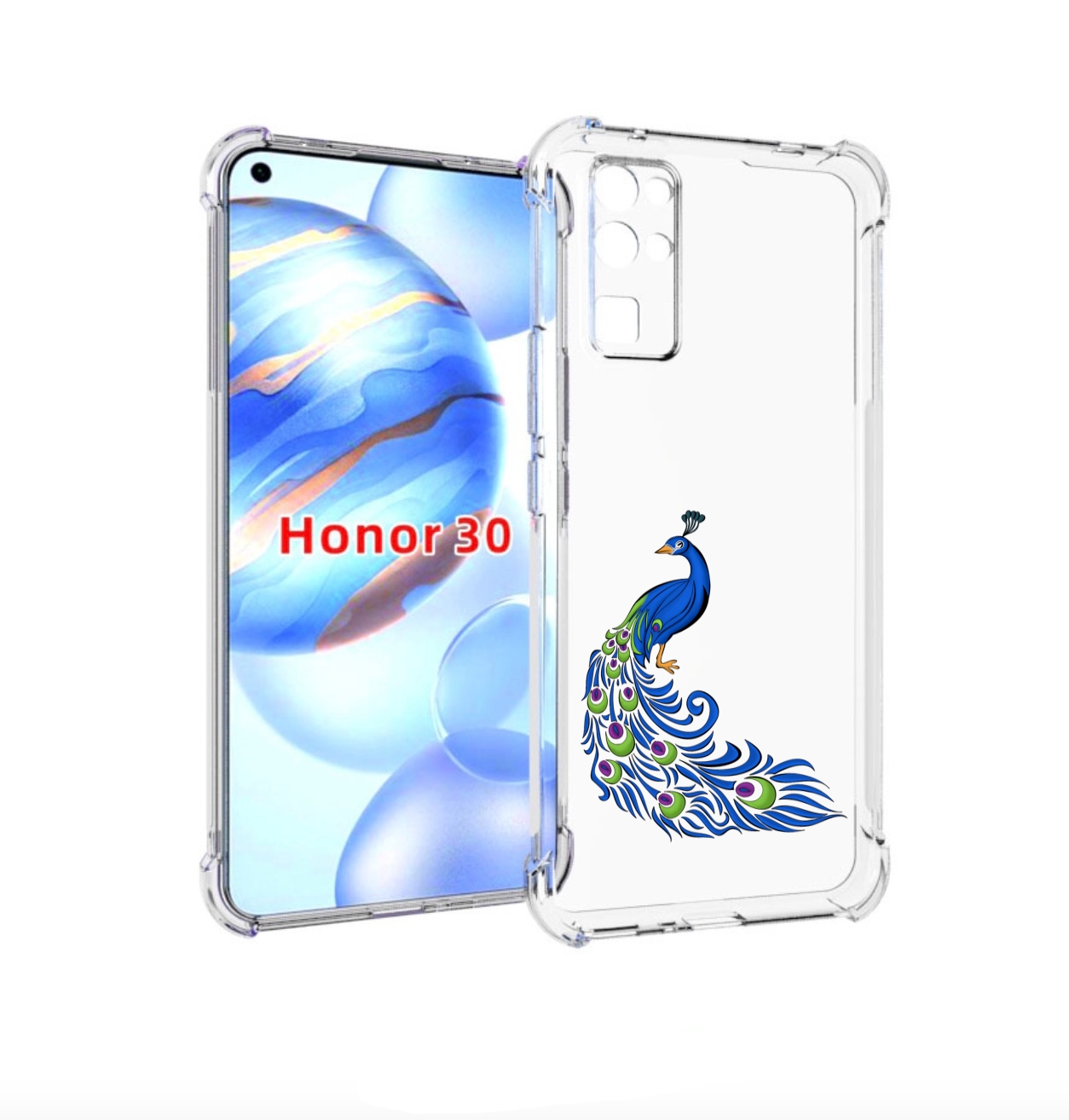 

Чехол бампер MyPads жарптица-голубая для Honor 30 (BMH-AN10) про, Прозрачный, Tocco