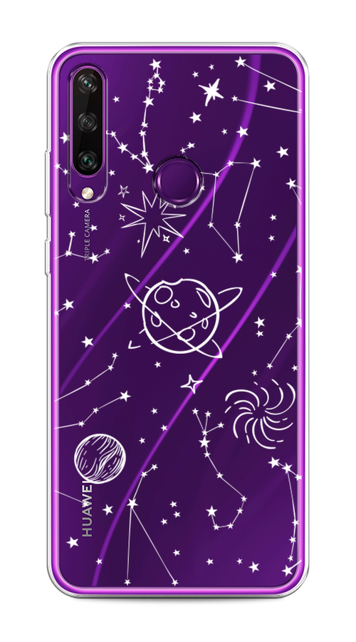 

Чехол на Huawei Y6p "Планеты в космосе", Белый, 6103250-2