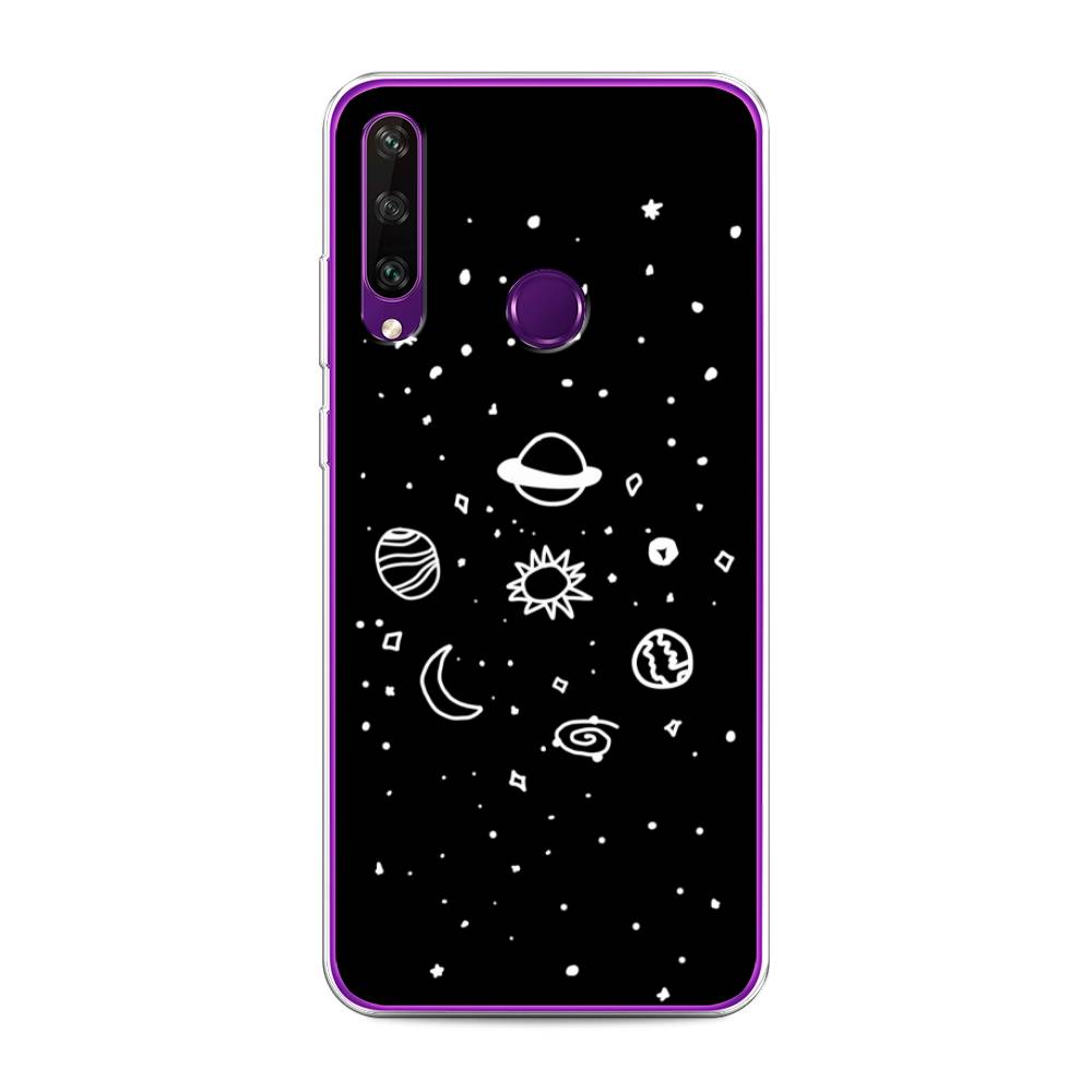 

Чехол для Huawei Y6p "Дудл солнечной системы", Бежевый;серый, 6103250-2