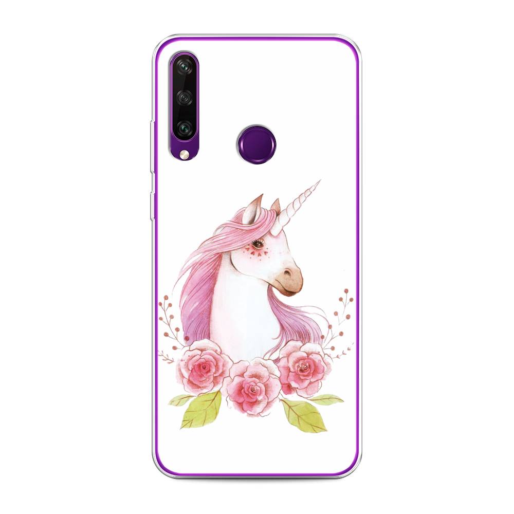 

Чехол для Huawei Y6p "Единорог цветы", Белый;розовый;серый, 6103250-1