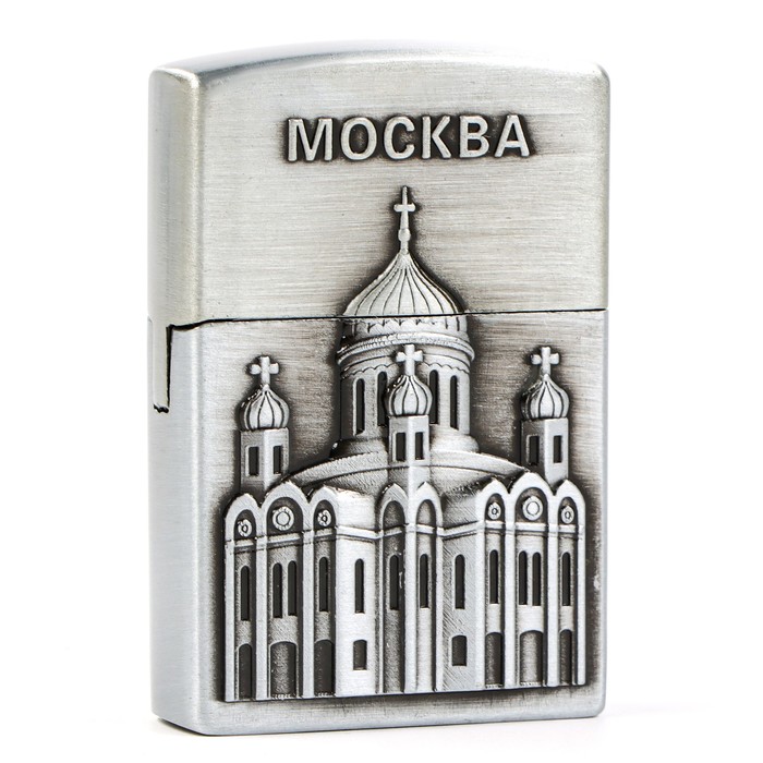 

Зажигалка газовая "Москва", пьезо, серебро, Серебристый